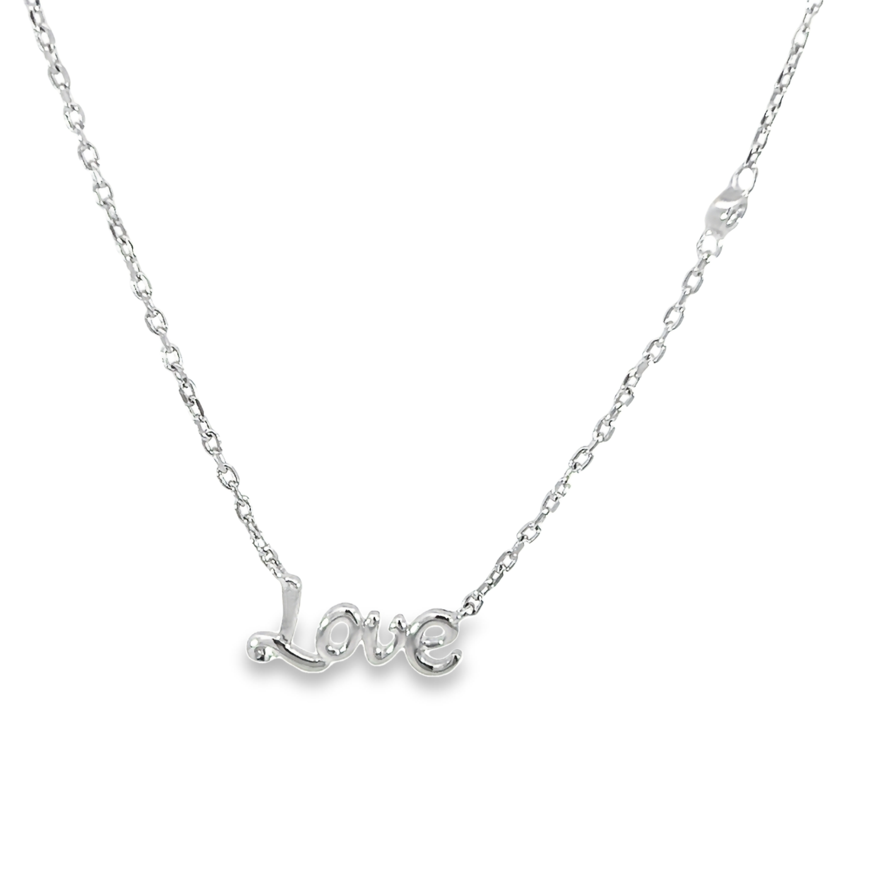 Sterling Love Necklace with one 0.02ct Round Brilliant G I Diamond