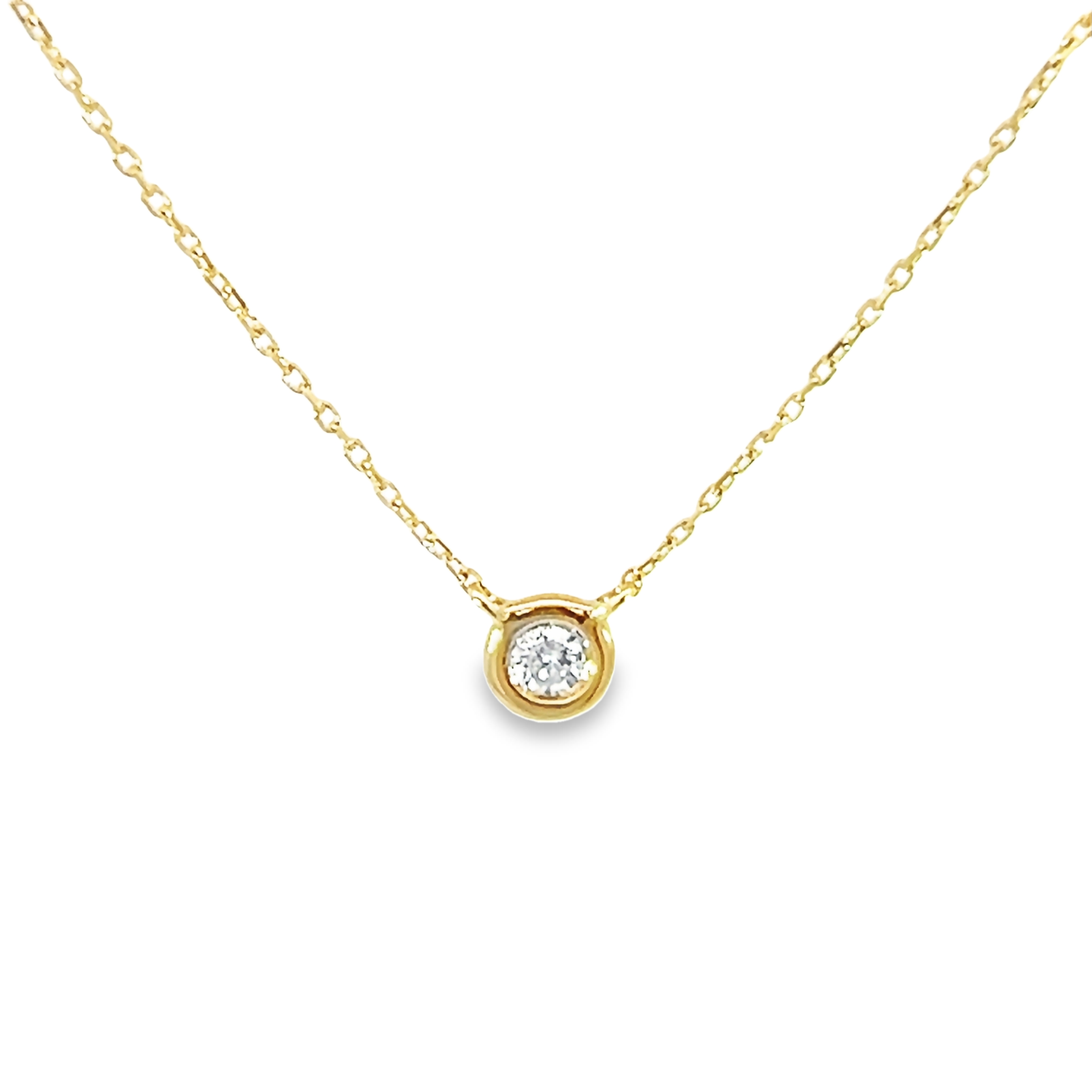 14k Rose Gold Diamond Solitaire Necklace