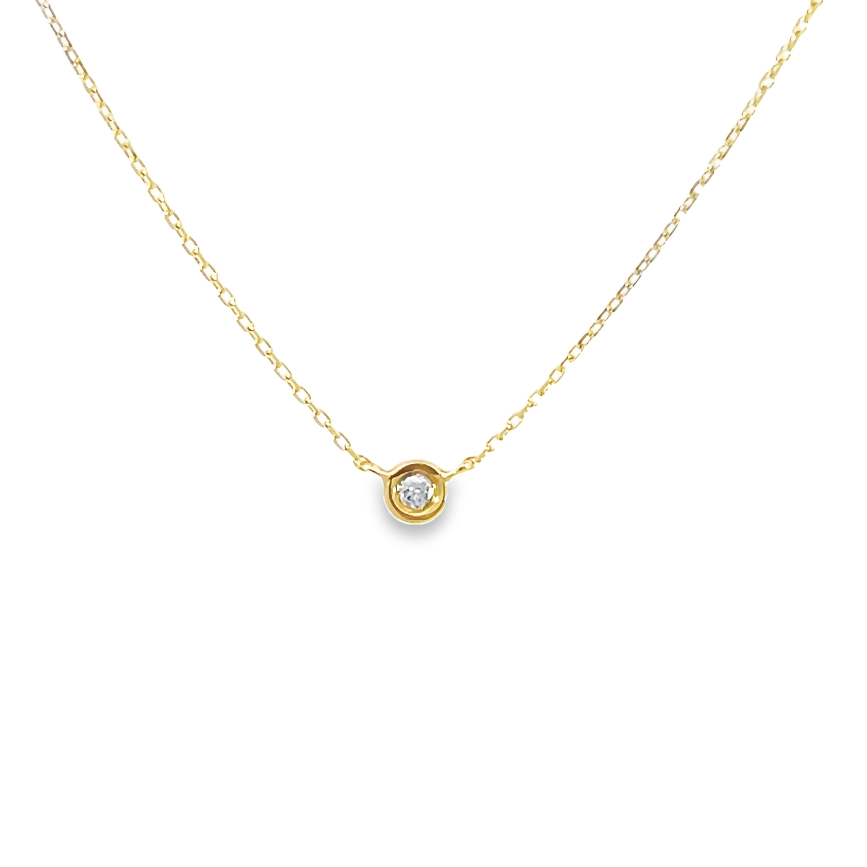 14k Gold Diamond Solitaire Necklace