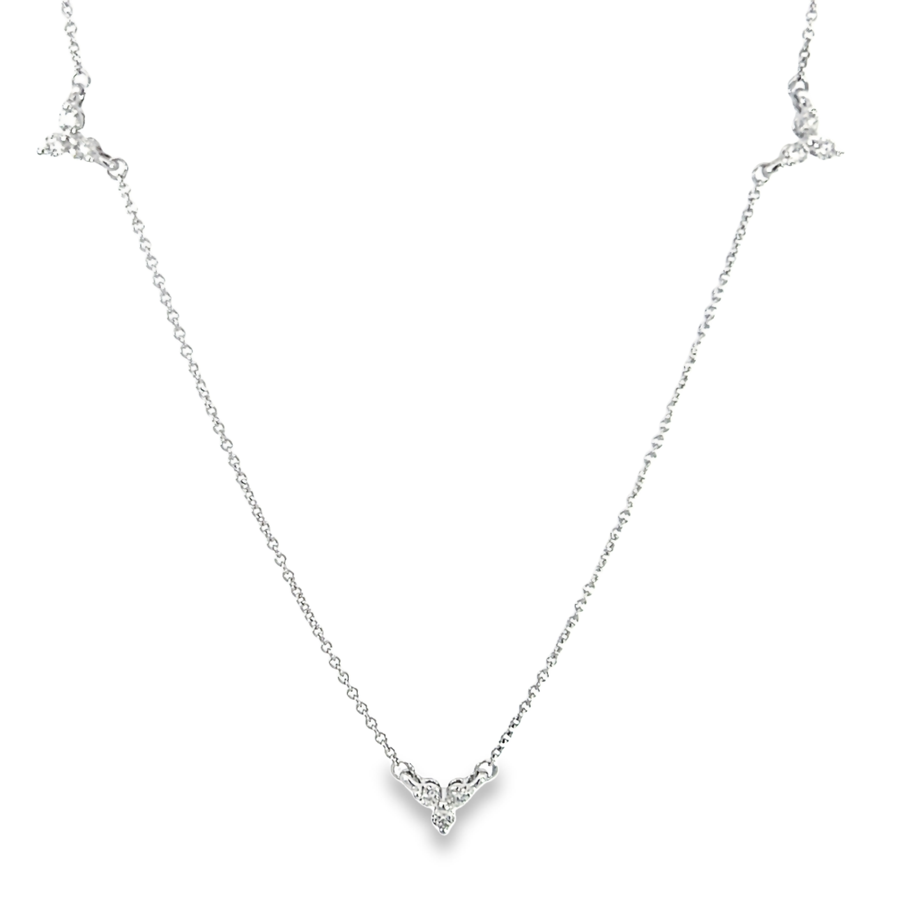 14k White Gold Diamond Statement Necklace