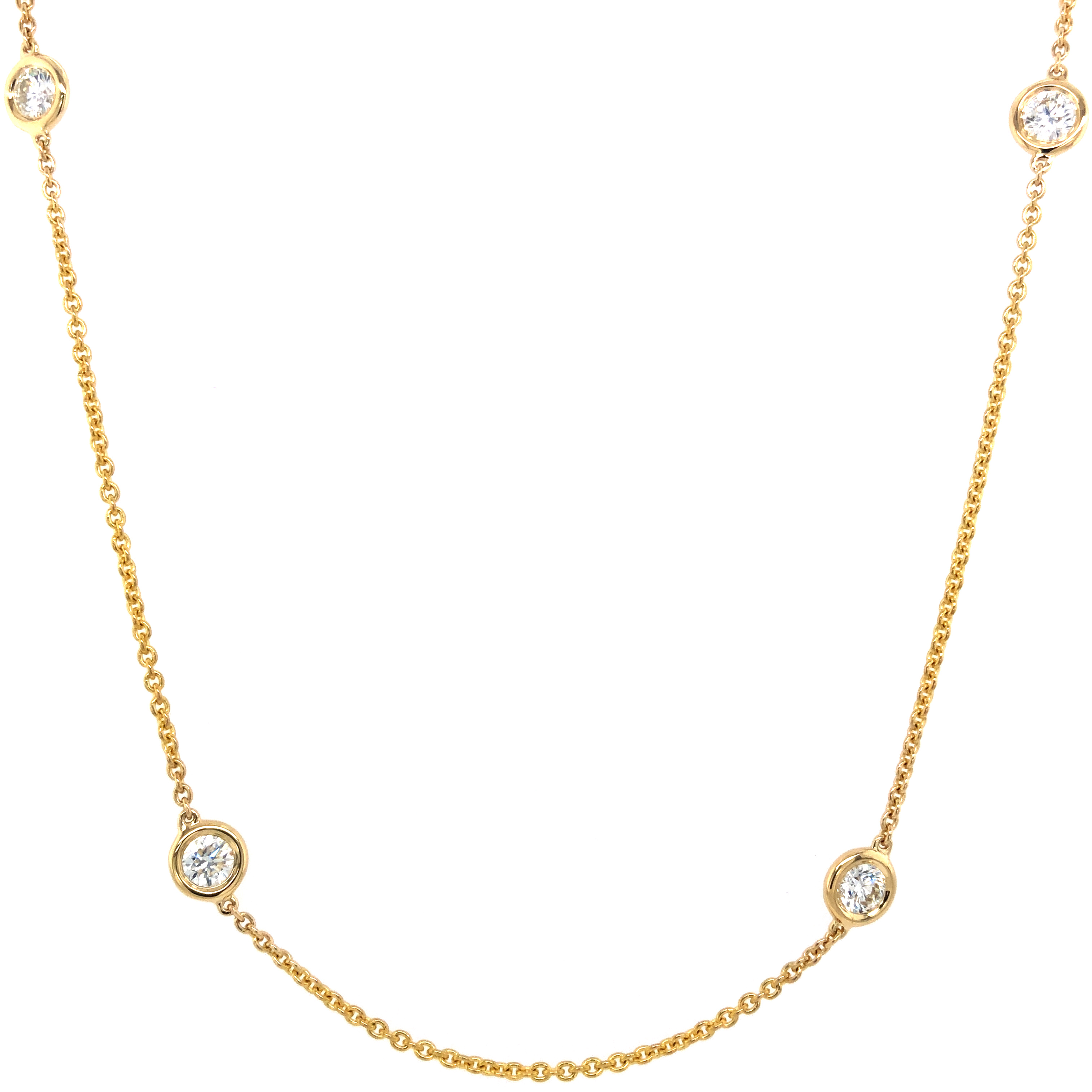 14k Yellow Gold Diamonds By The Yard Necklace