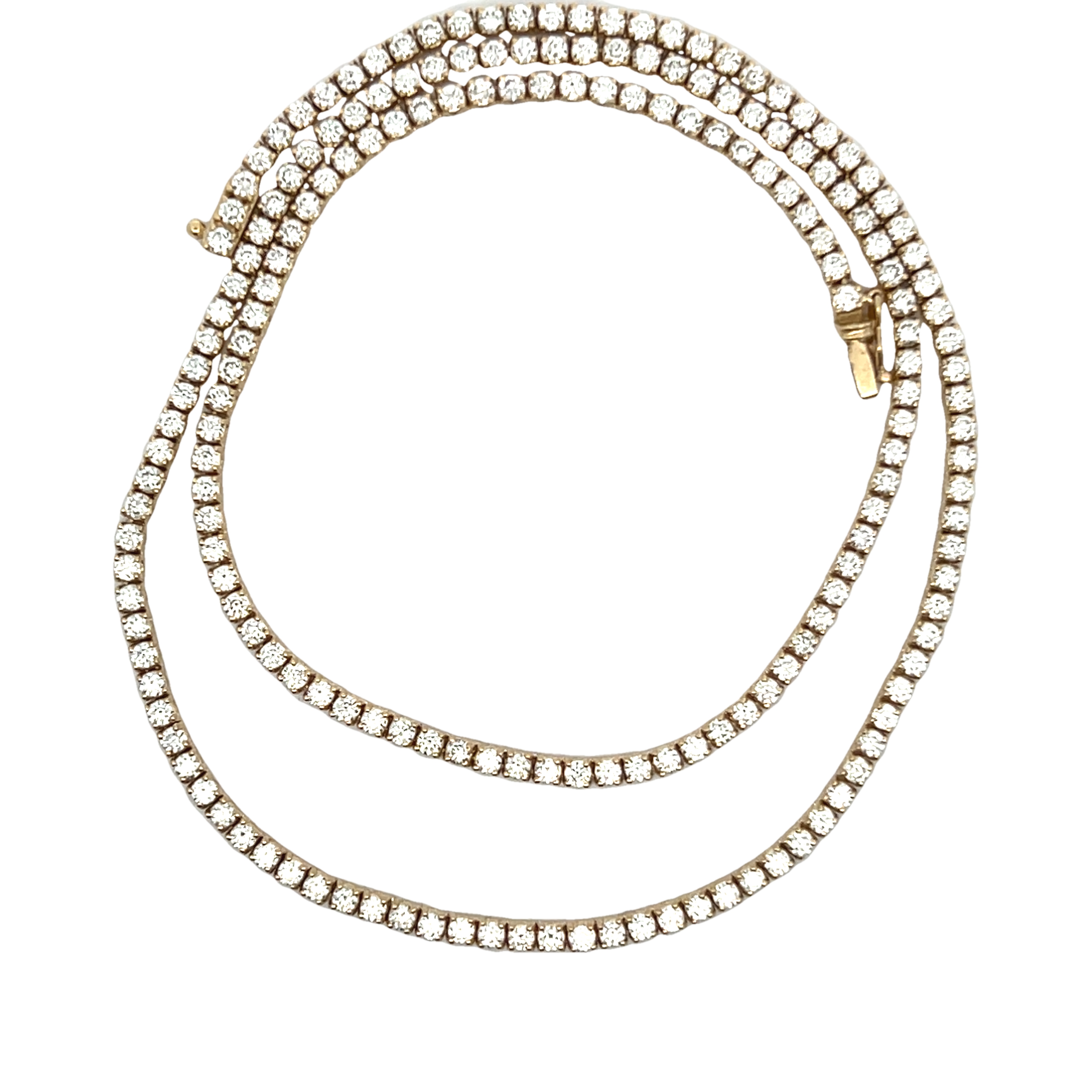 14k Yellow Gold Tennis Necklace