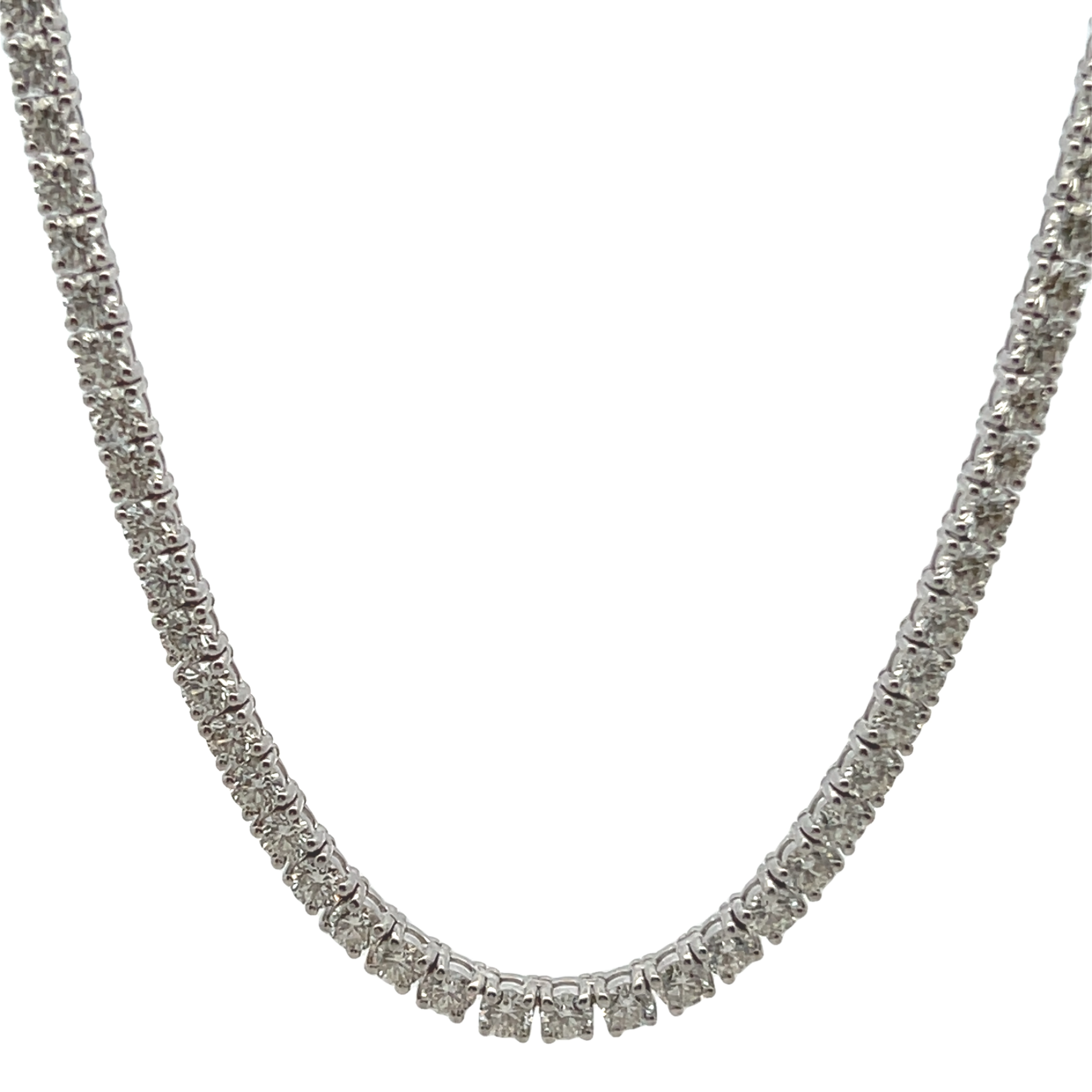 14k White Gold Diamond Line Necklace