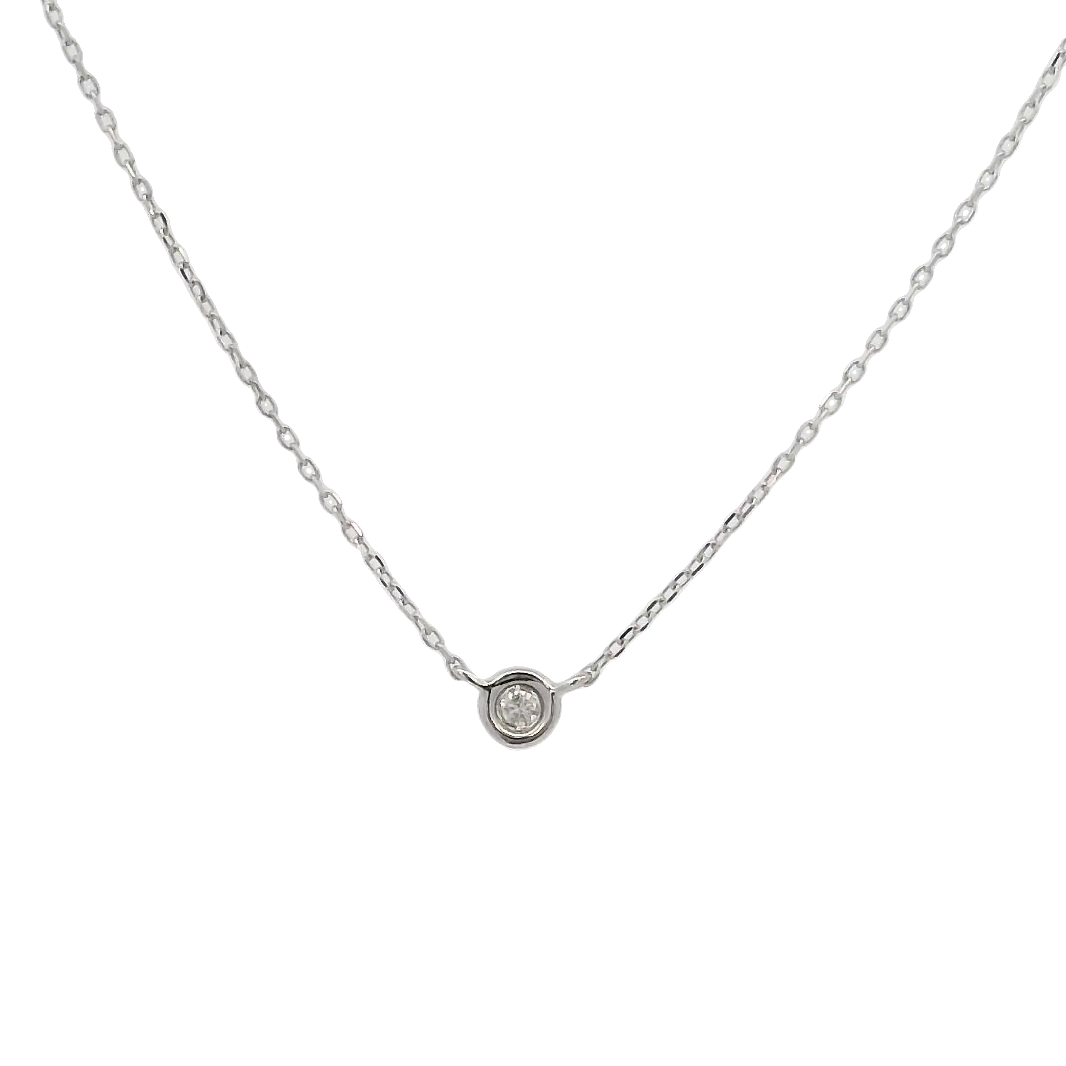 14k Gold Diamond Solitaire Necklace