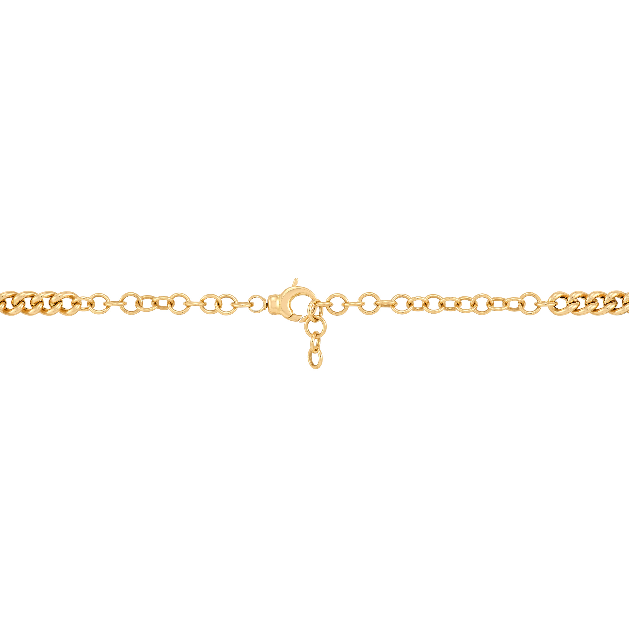 14k Yellow Gold Diamond Curb Heart Necklace
