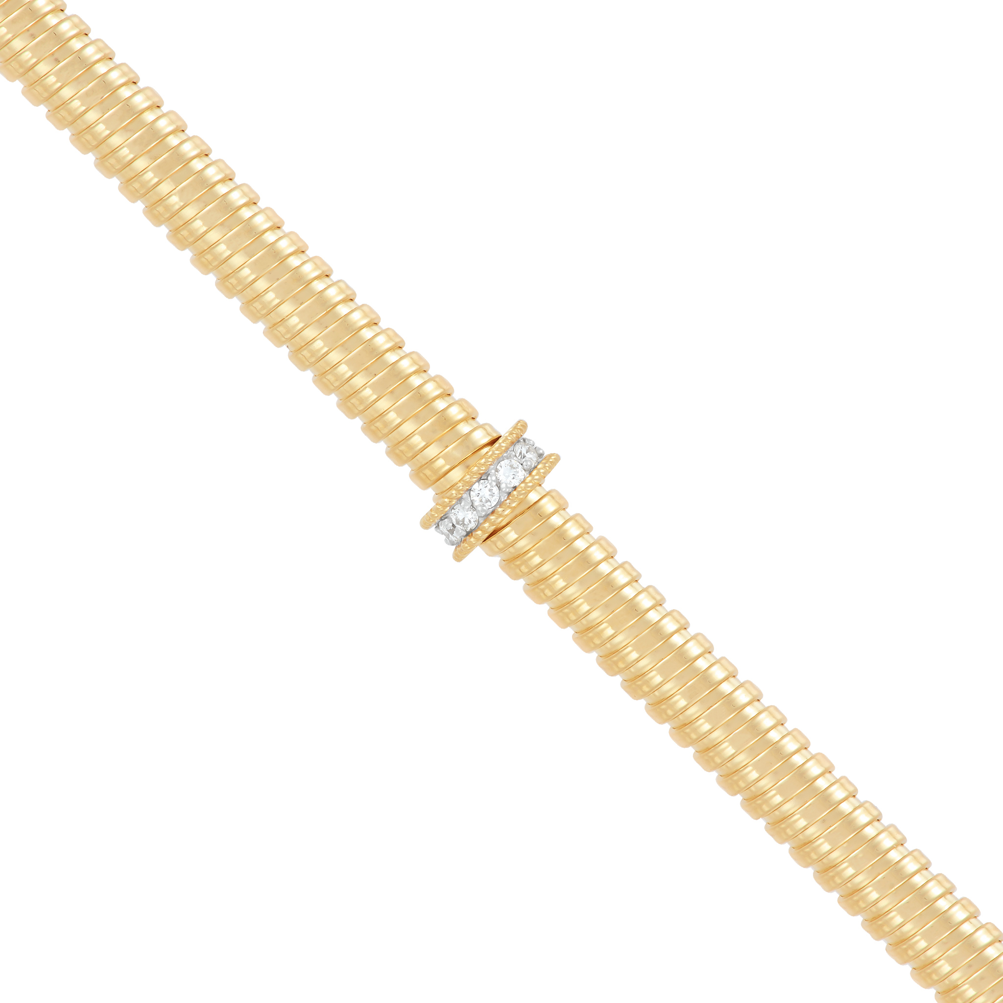 14k Yellow Gold Diamond Station Necklace