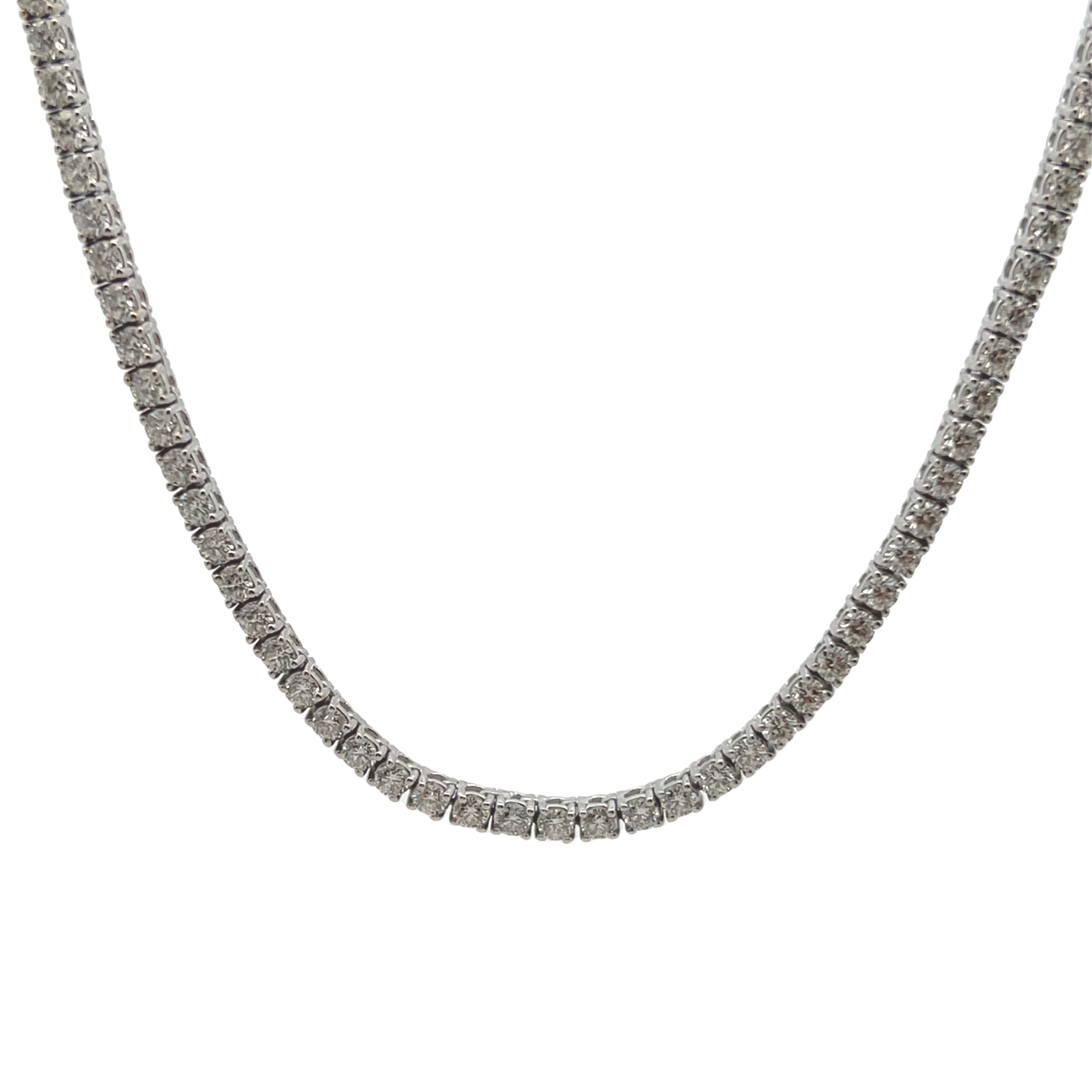 14k White Gold Diamond Line Necklace