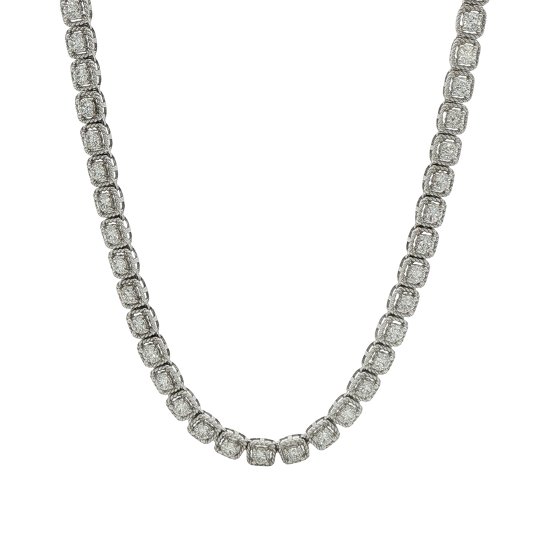 14k White Gold Diamond Lariat Necklace