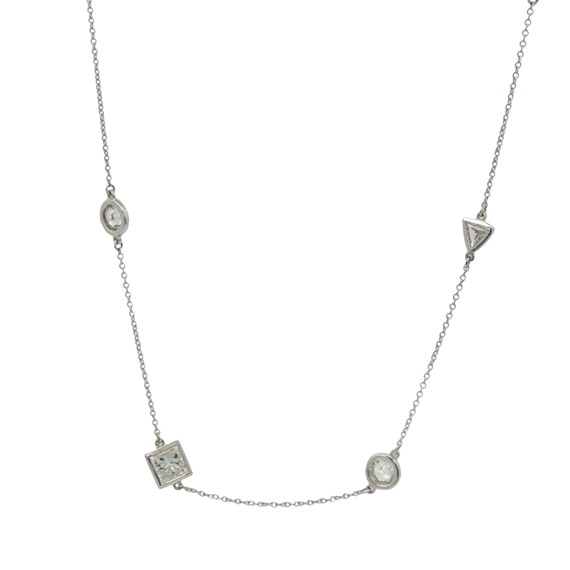 14k White Gold Diamonds By The Yard Necklace