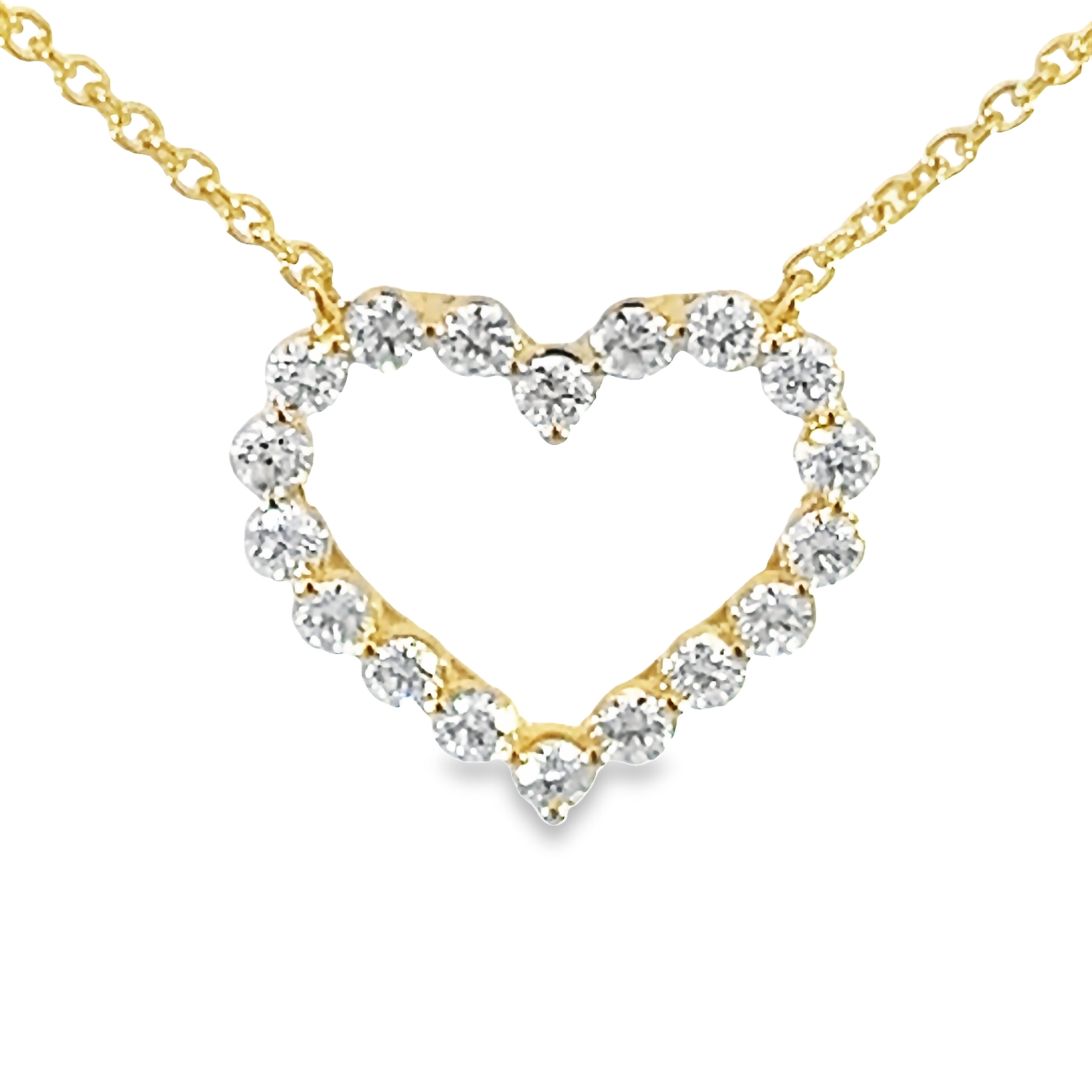 14k Yellow Gold Diamond Heart Pendant