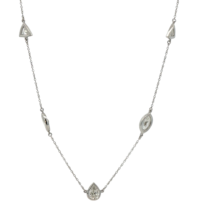 14k White Gold Diamonds By The Yard Necklace
