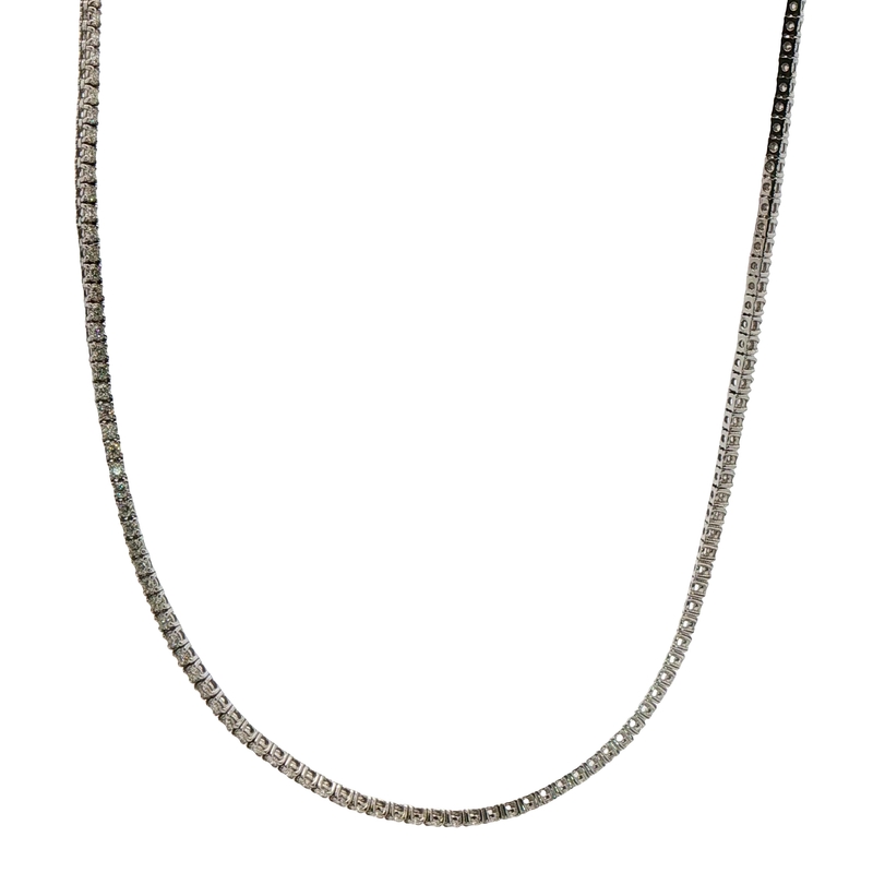 14k White Gold Diamond Riviera Necklace