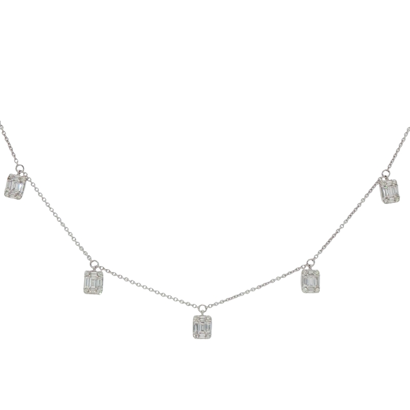 14k White Gold Diamonds By The Yard Necklace
