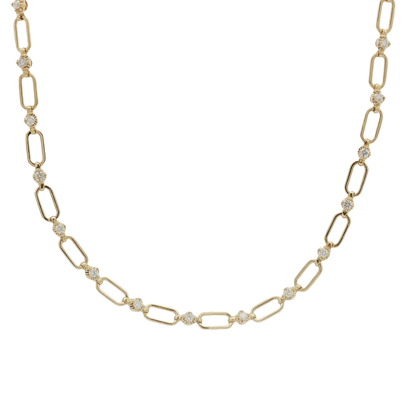 14k Yellow Gold Diamond Necklace
