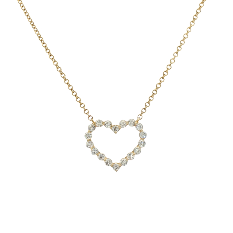 14k Yellow Gold Diamond Heart Pendant