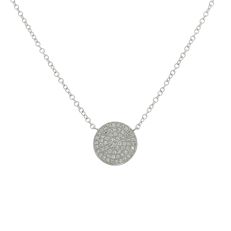 14k White Gold Pave Diamond Necklace