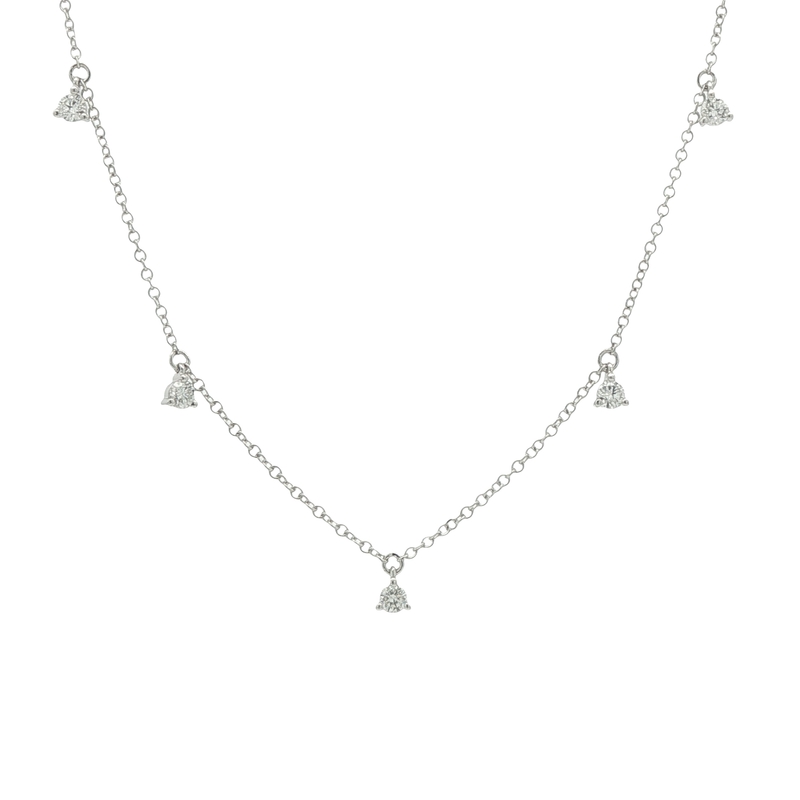 14k White Gold Diamond Necklace