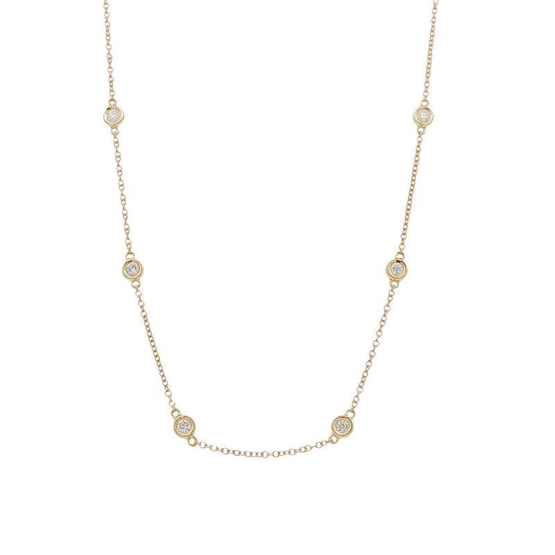 14k Yellow Gold Diamond Necklace