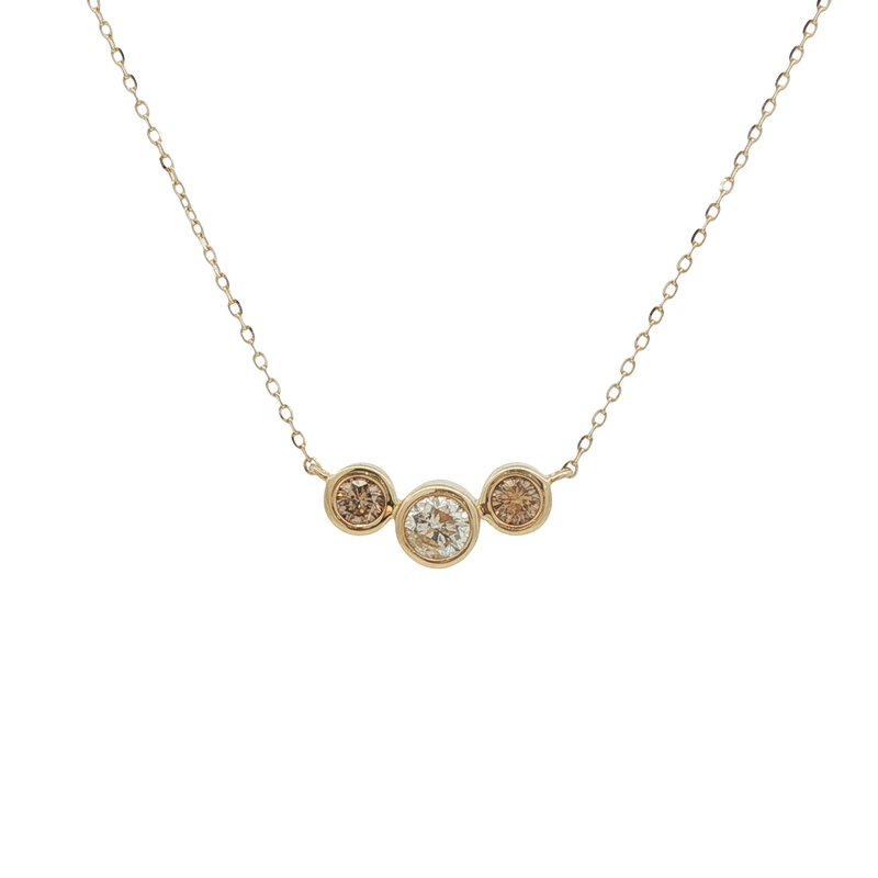 14k Yellow Gold Desert Diamond Bar Necklace