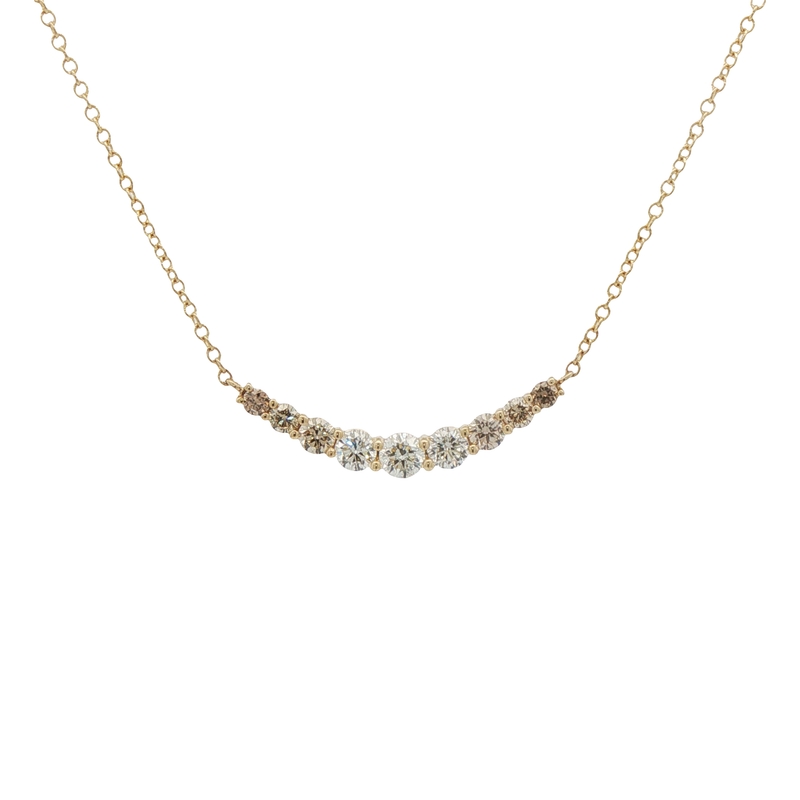 14k Yellow Gold Desert Diamond Bar Necklace