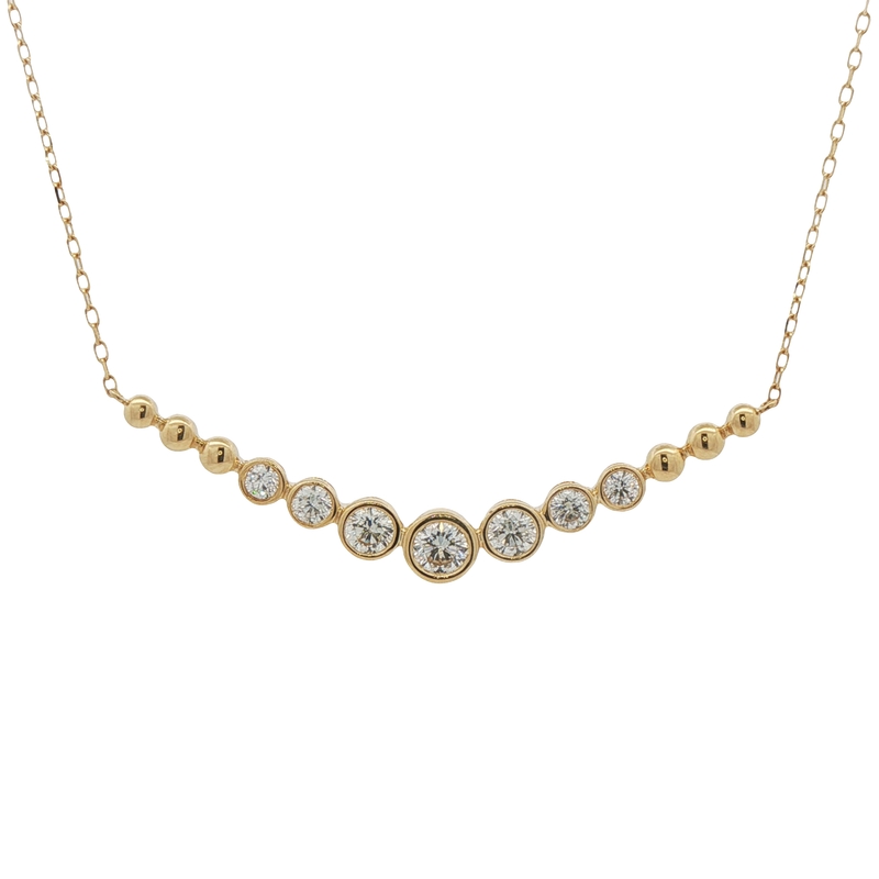 14k Yellow Gold Diamond Lock And Key Necklace - 001-160-01759
