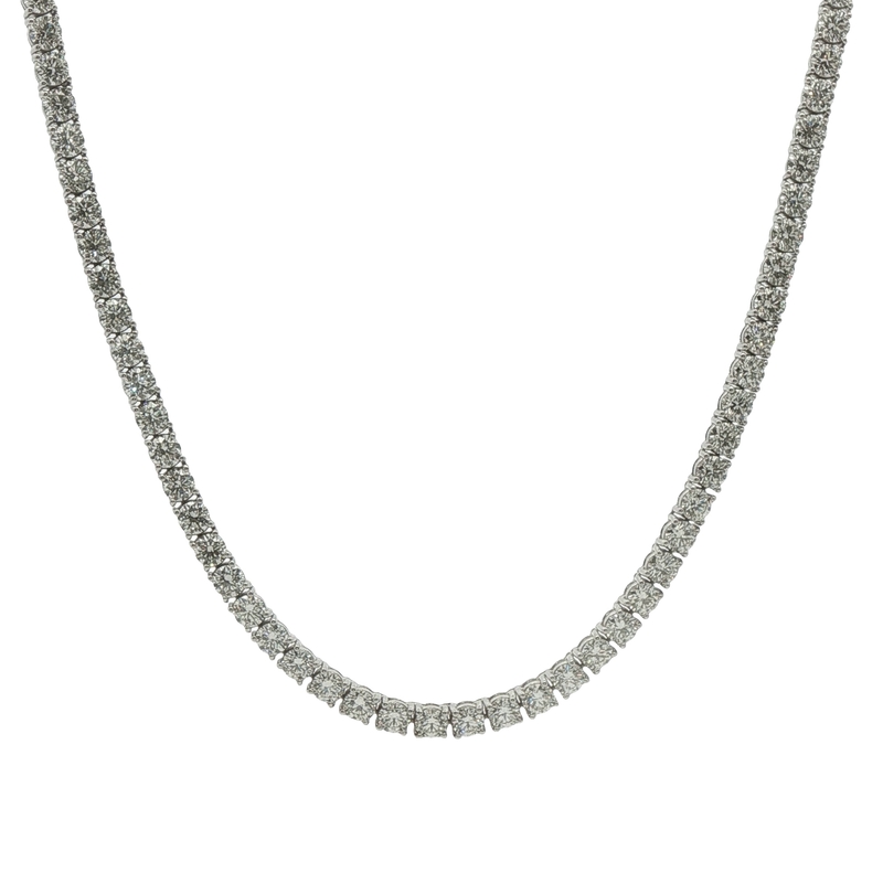 14k White Gold Diamond Tennis Necklace