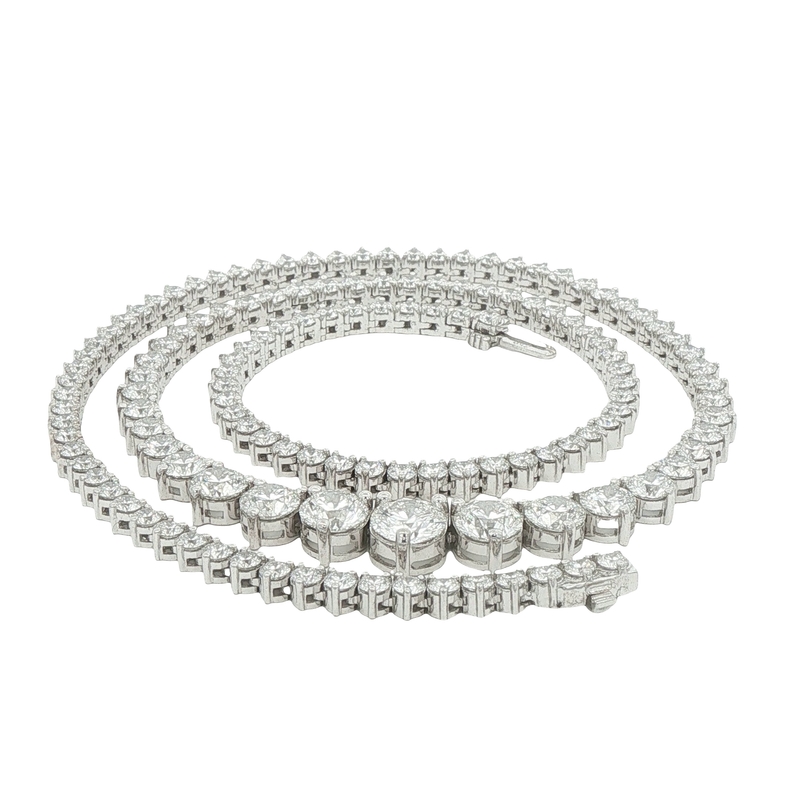 18k White Gold Riviera Necklace