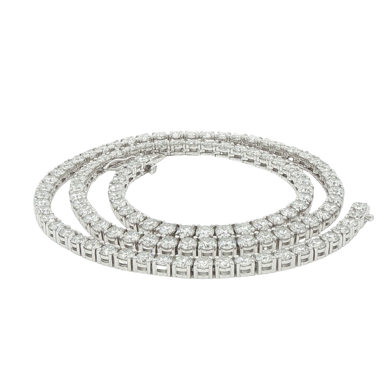 14k White Gold Diamond Tennis Necklace