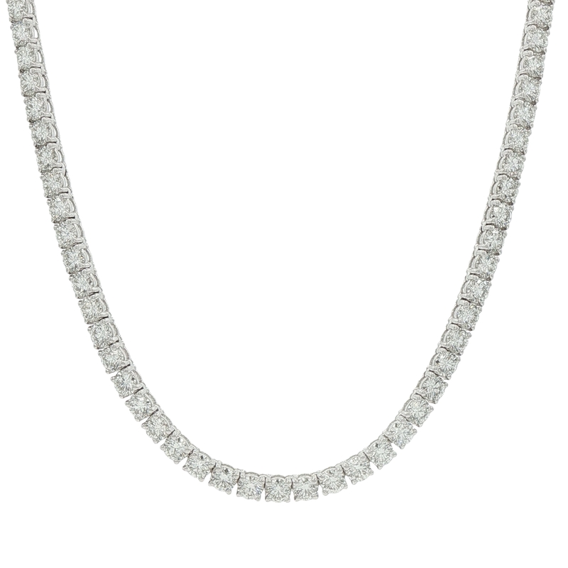 14k White Gold Diamond Tennis Necklace