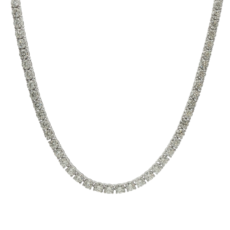 14k White Gold Diamond Tennis Necklace