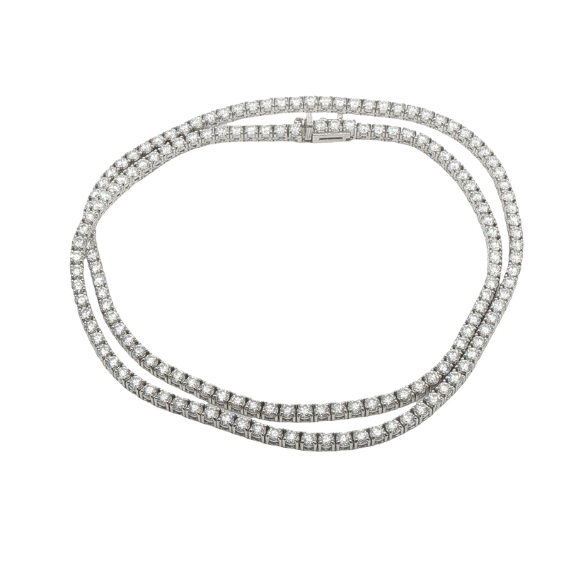 14k White Gold Riviera Necklace