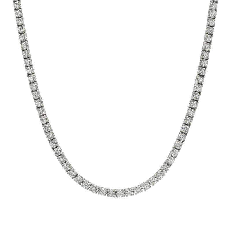 14k White Gold Riviera Necklace