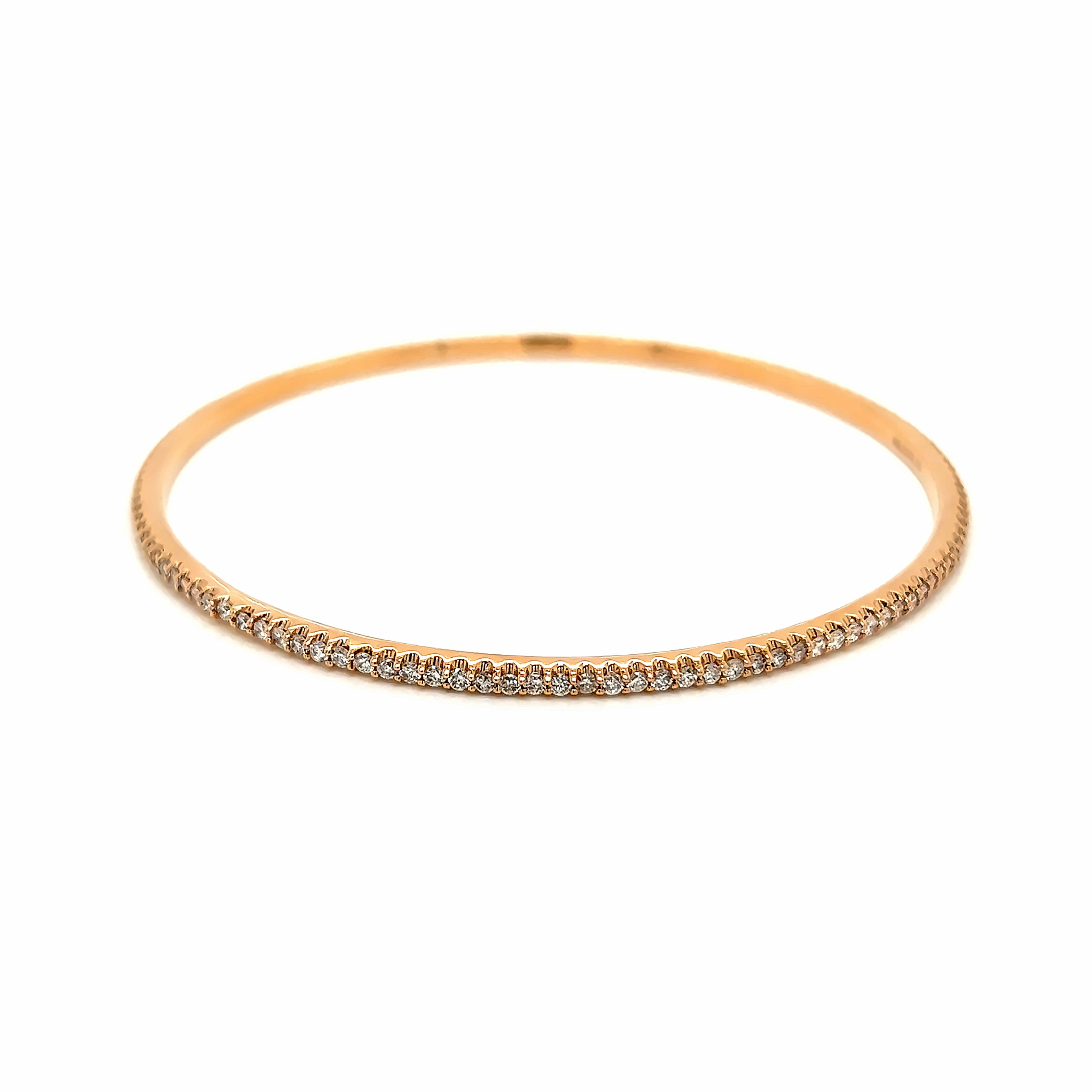 14k Rose Gold Diamond Bangle Bracelet