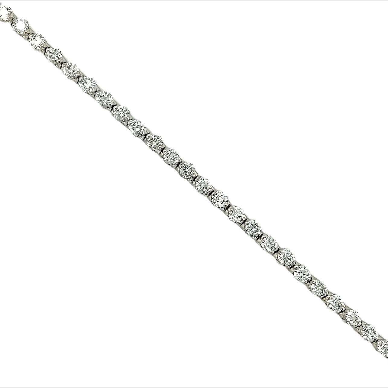 14 Karat white gold bracelet with 39=5.00tw Round Brilliant G VS Diamonds.