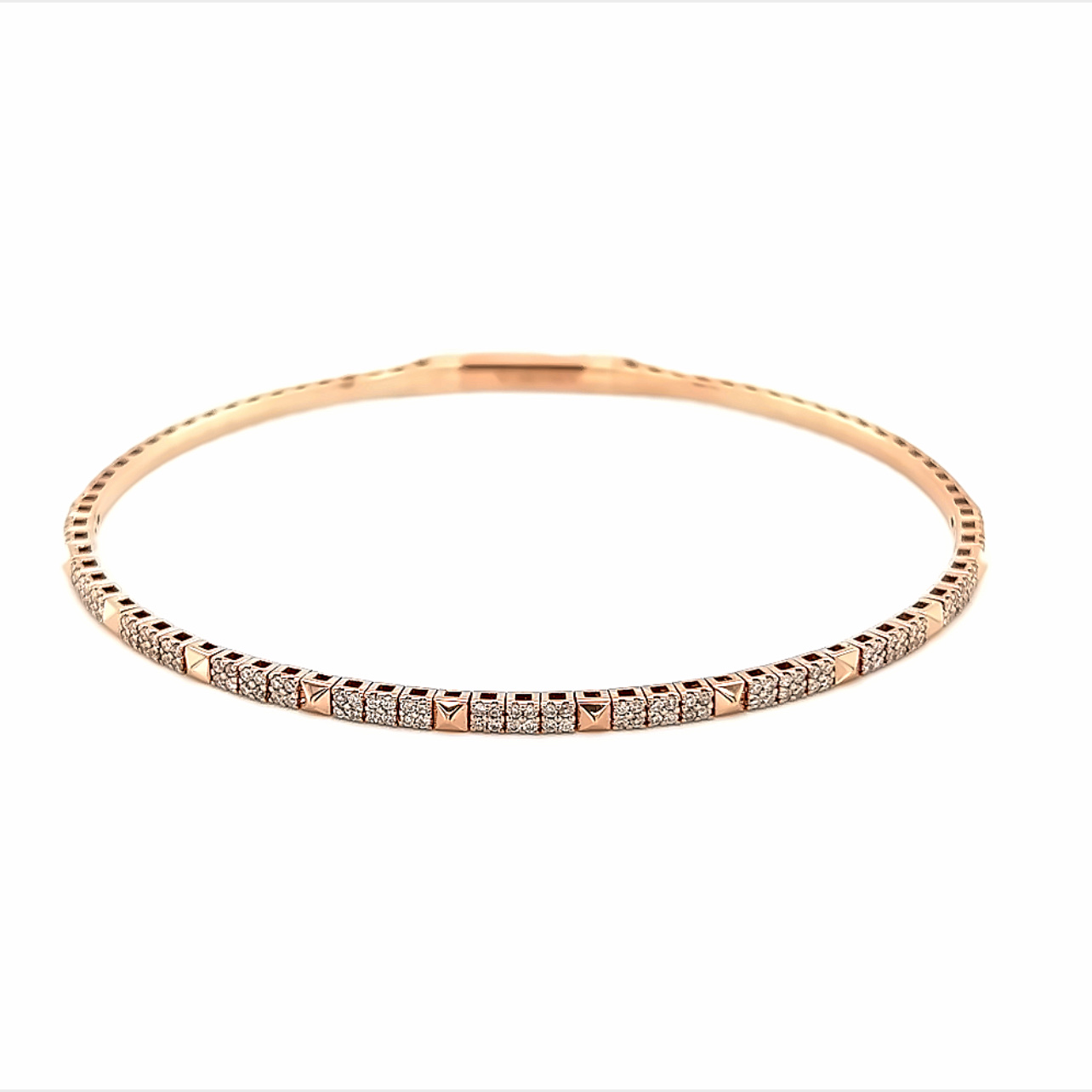 14k Rose Gold Diamond Bangle Bracelet