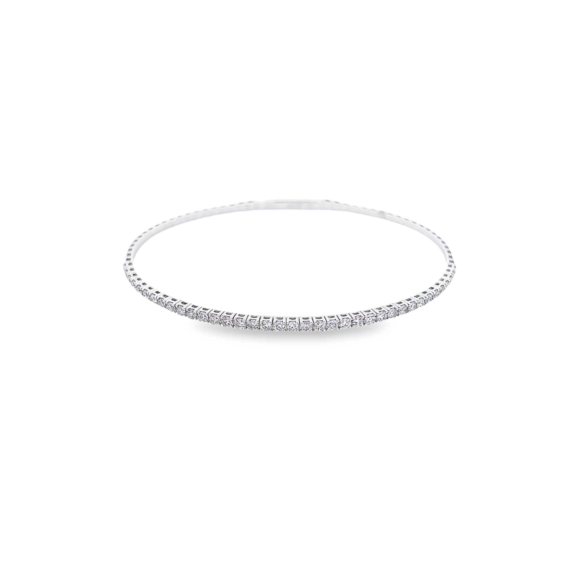 14 Karat white gold flex bangle with 37=0.95 total weight round brilliant G SI Diamonds