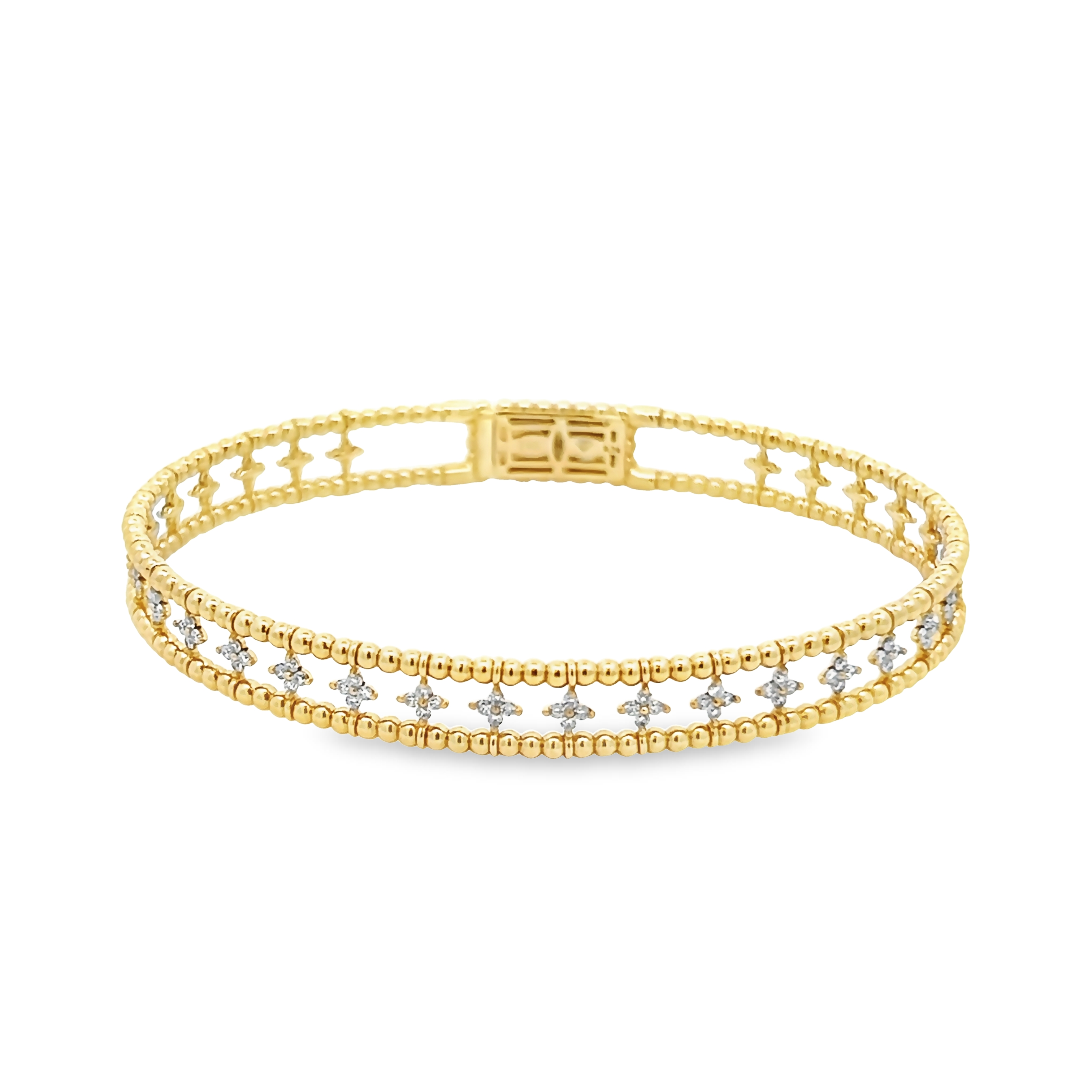 14k Yellow Gold Diamond Bangle Bracelet