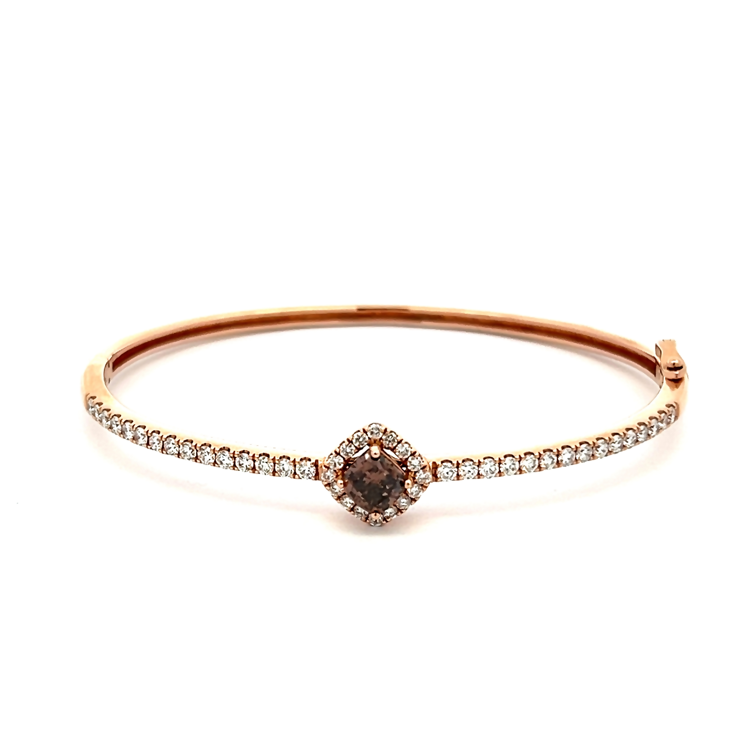 14k Rose Gold Diamond Bangle Bracelet