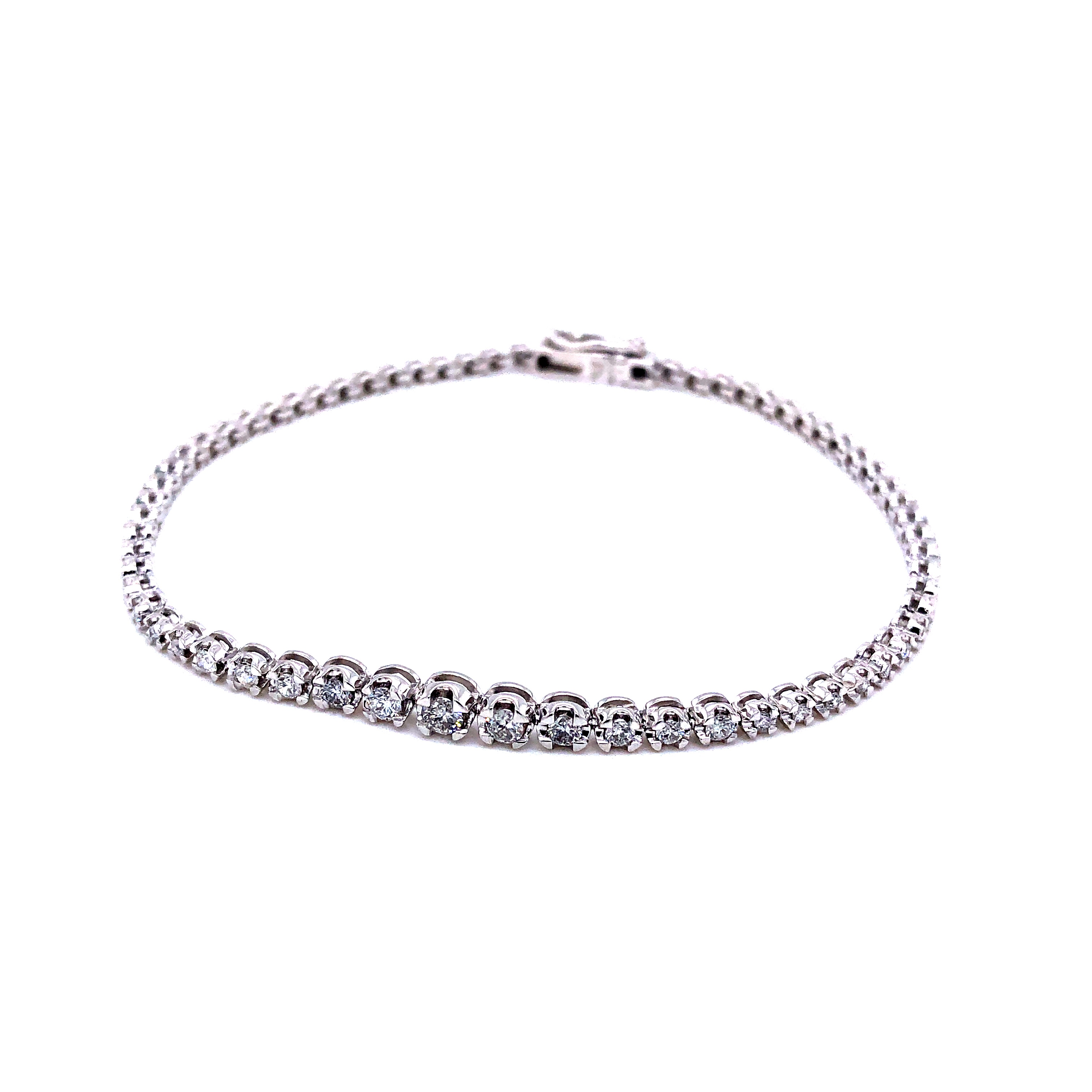 14k White Gold Diamond Tennis Bracelet