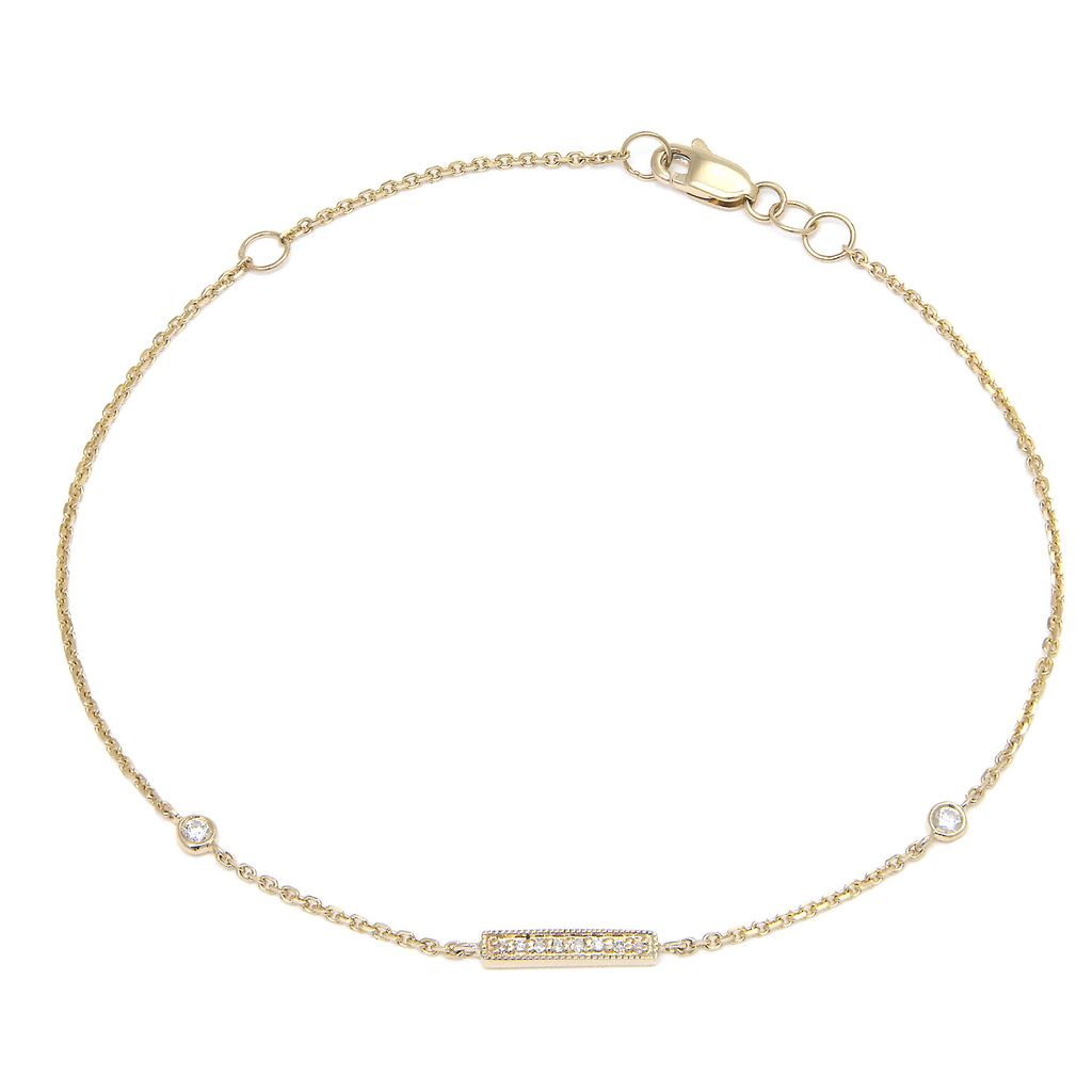 14k Yellow Gold Diamond Bracelet