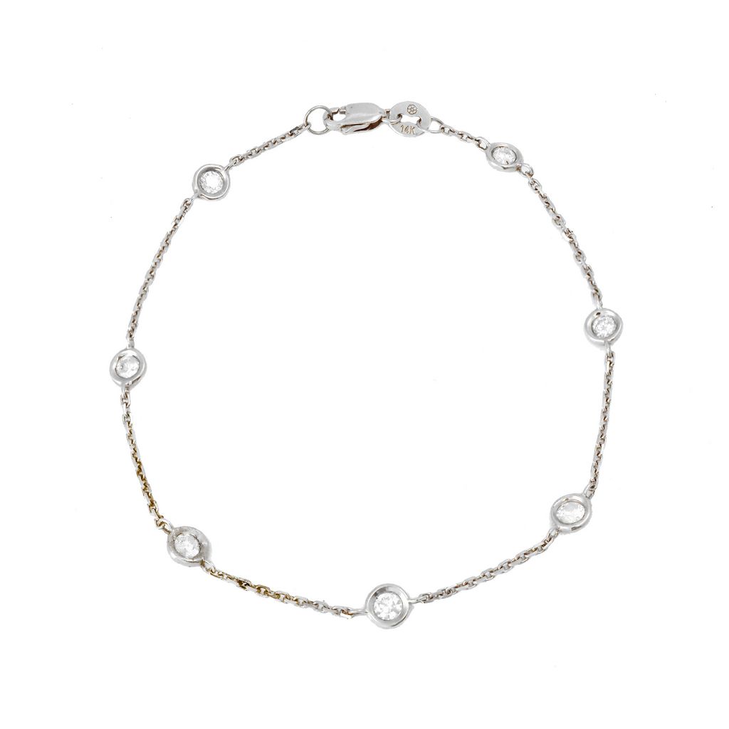 14k White Gold Diamond Bracelet