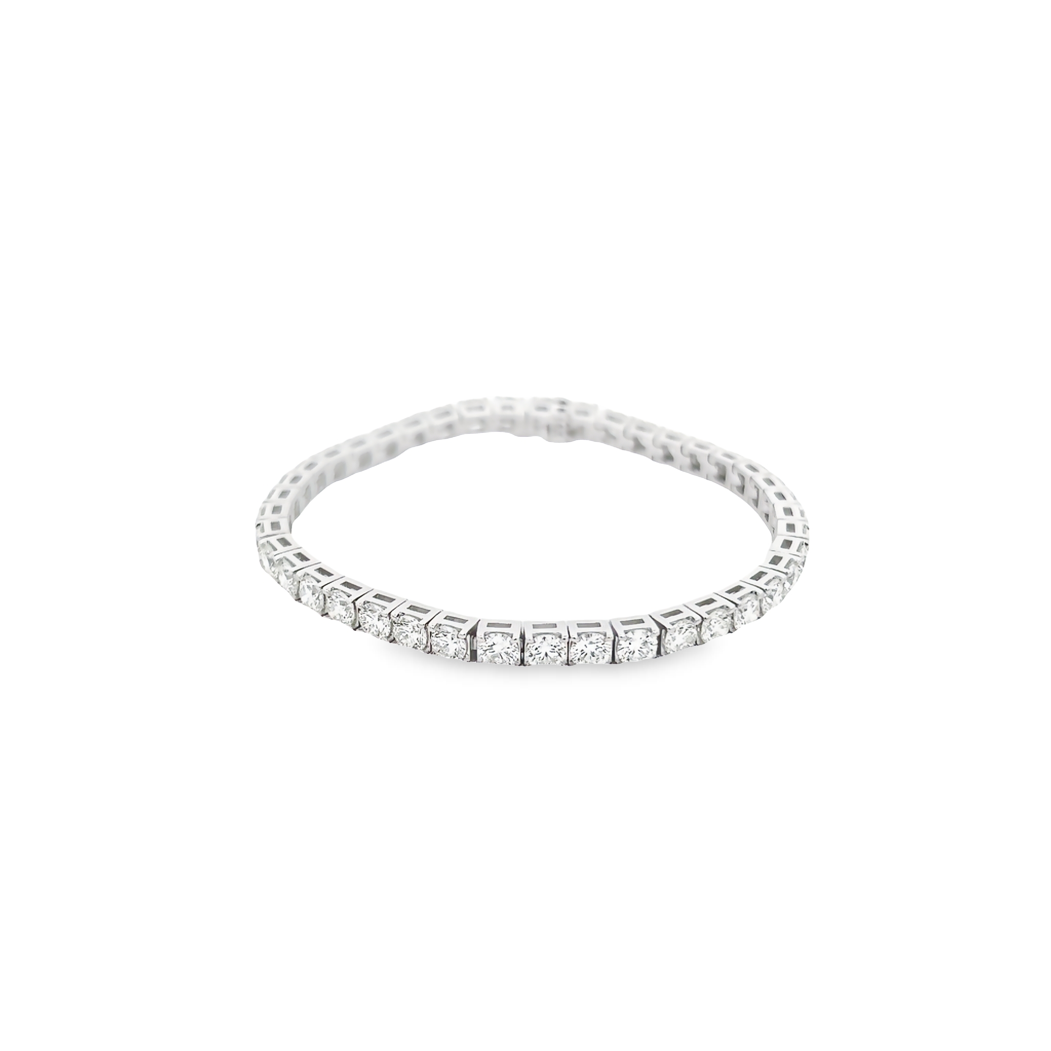 14 Karat White Gold Tennis Bracelet With 41=10.00 Total Weight Round Brilliant G Vs Diamonds