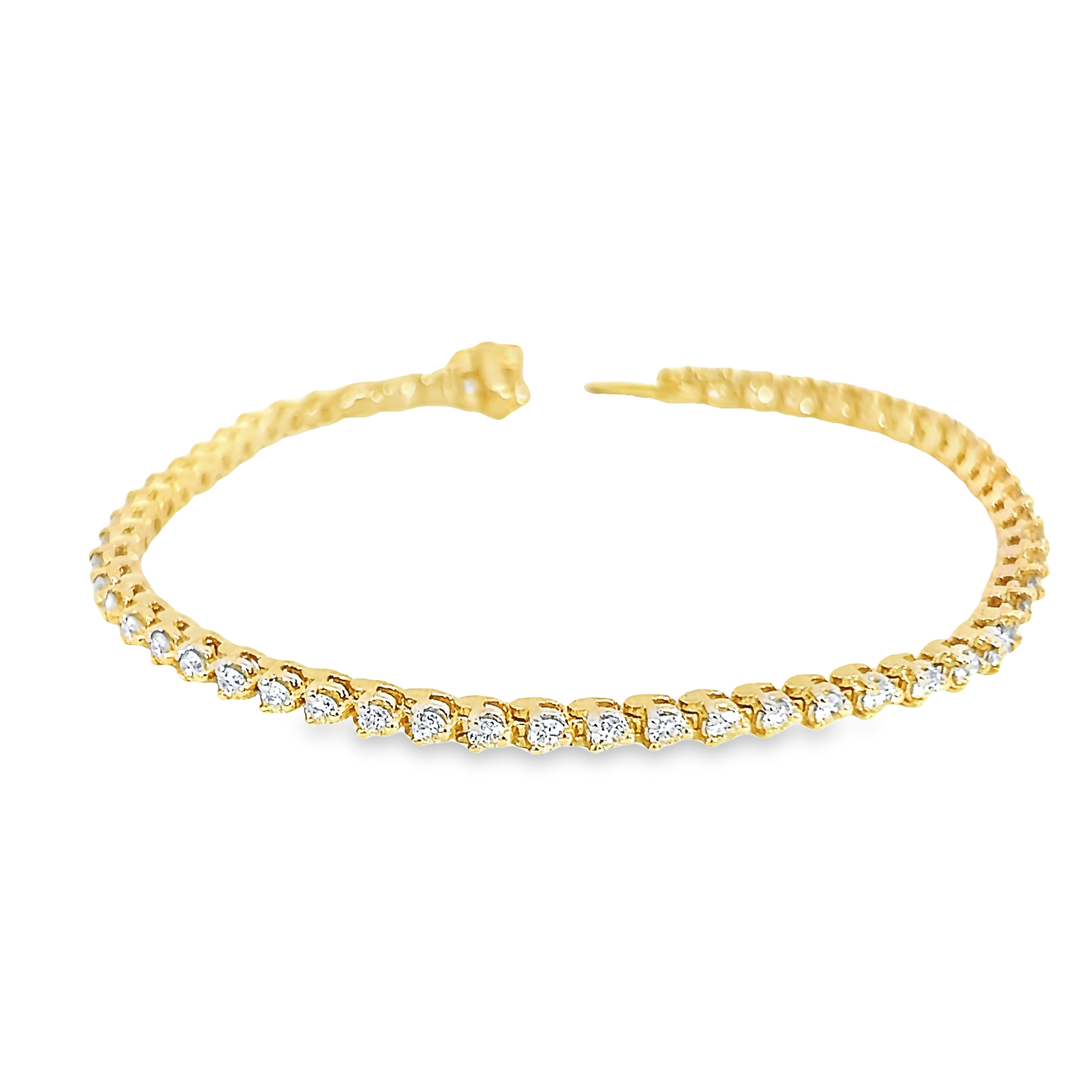 14k Yellow Gold Diamond Line Bracelet