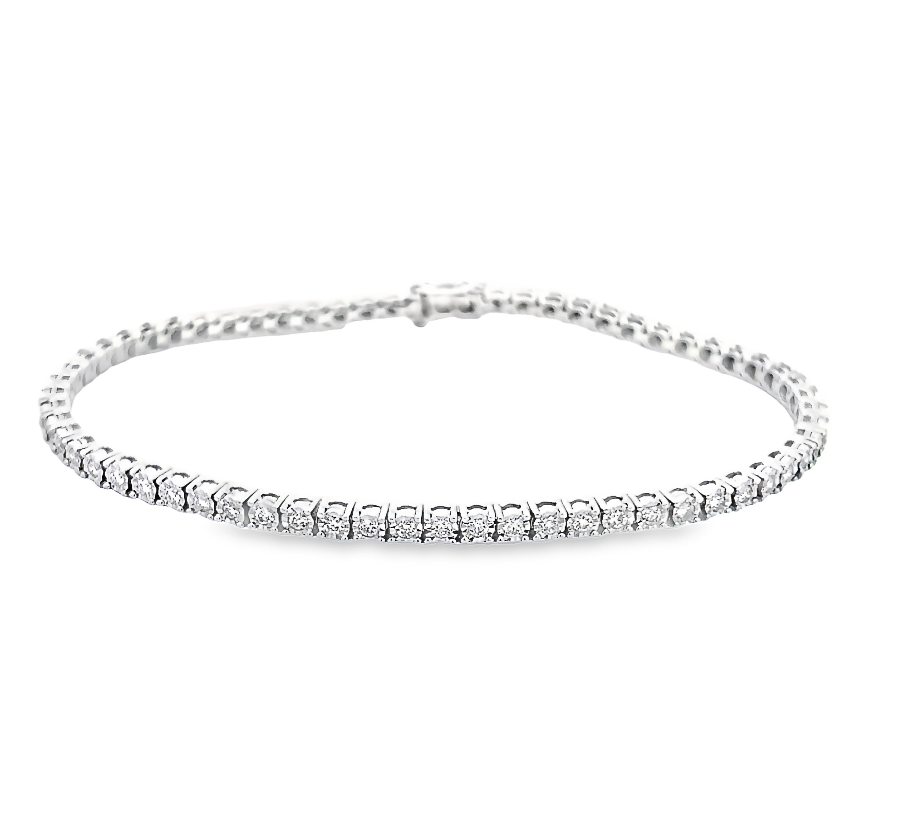 14k White Gold Diamond Line Bracelet