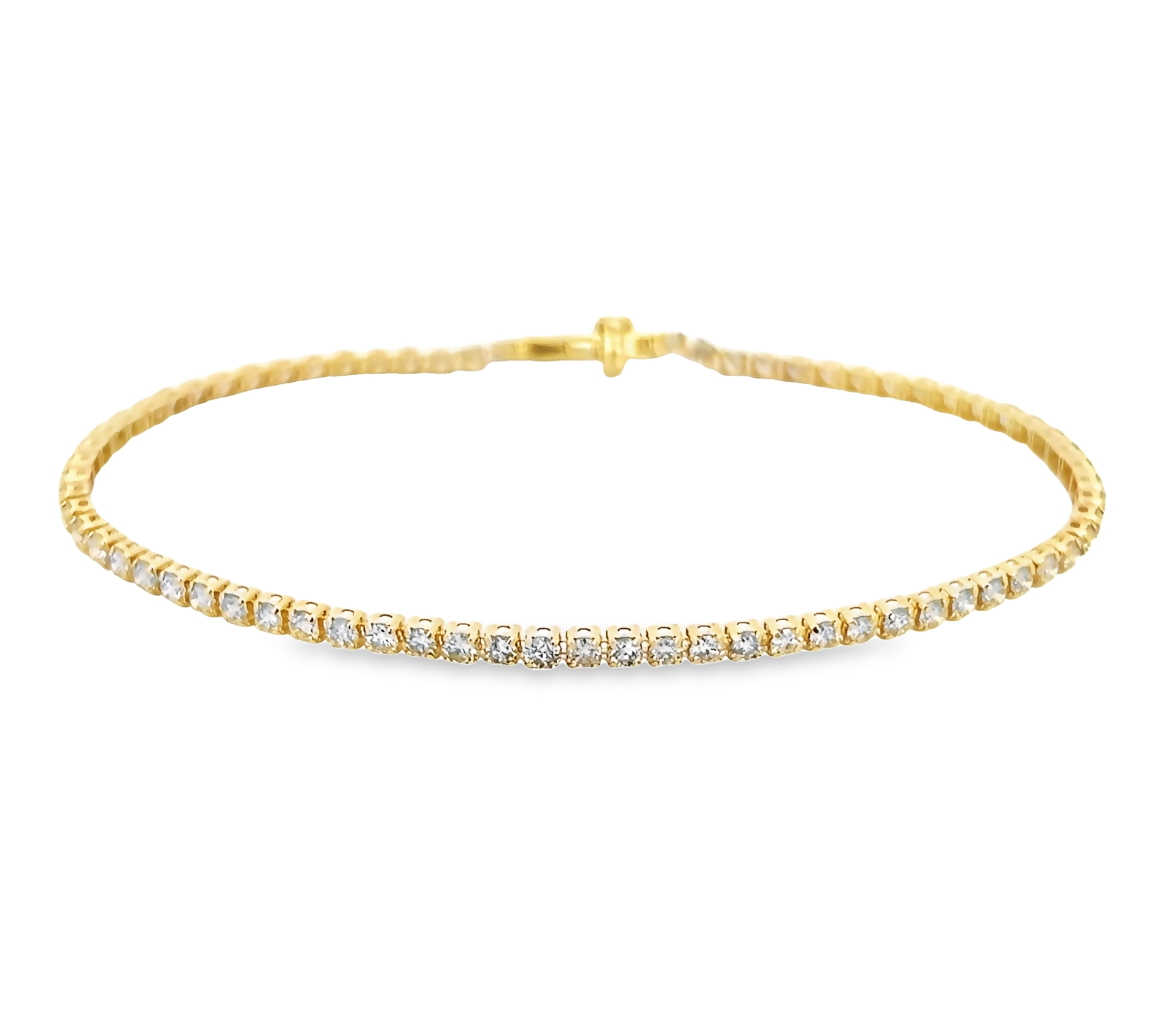 14k Yellow Gold Diamond Line Bracelet
