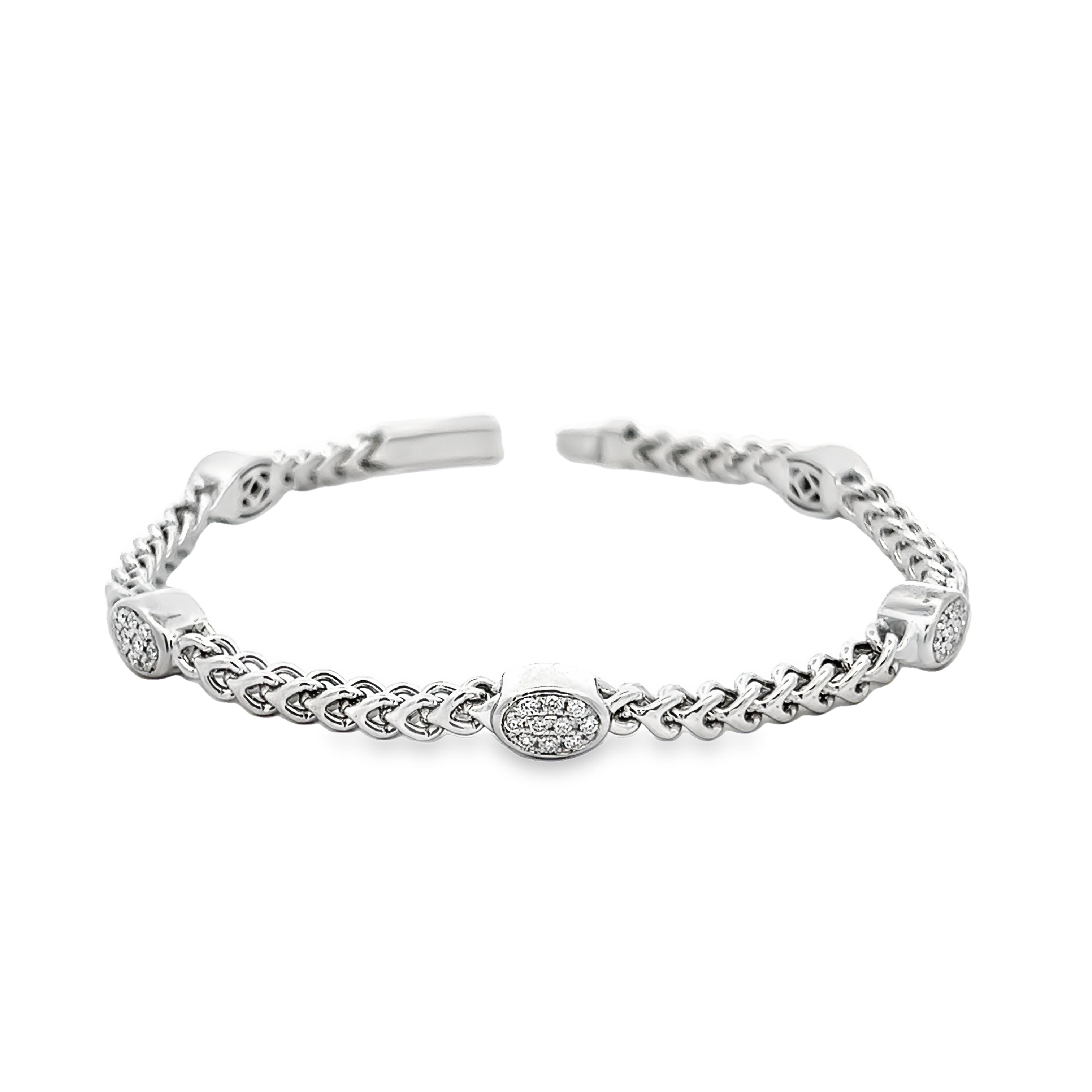 14k White Gold Statement Diamond Bracelet
