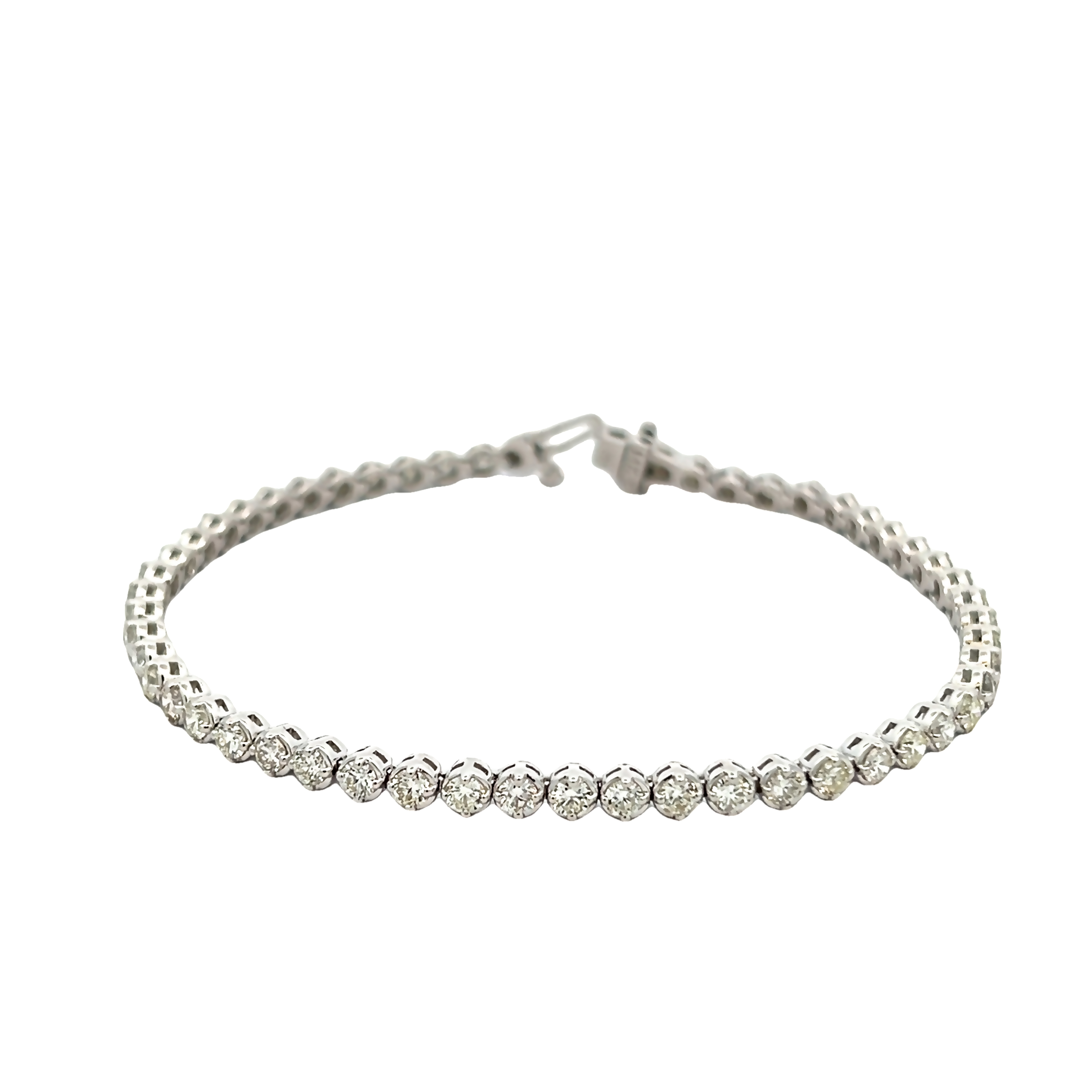 14k White Gold Diamond Line Bracelet