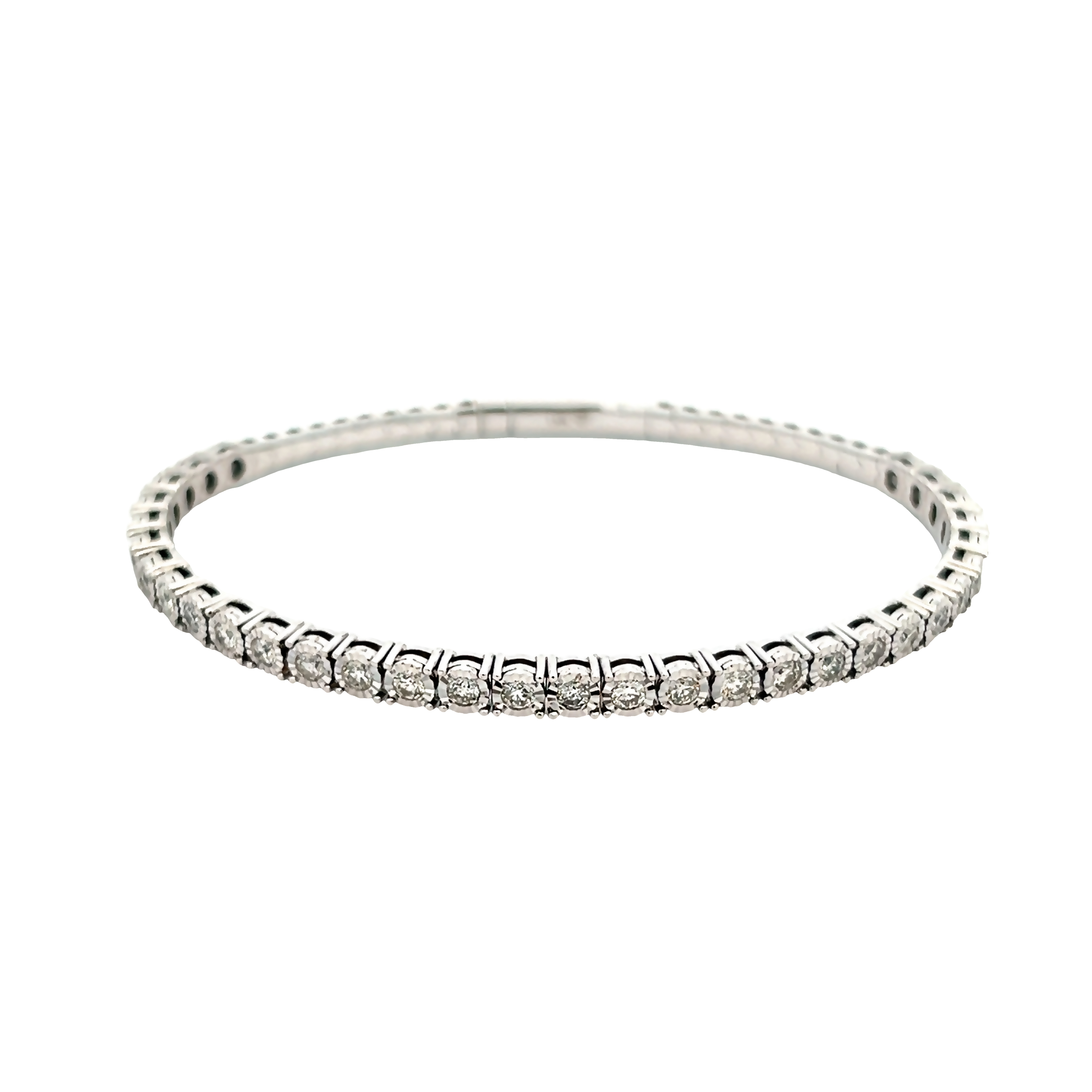 14k White Gold Diamond Bangle Bracelet