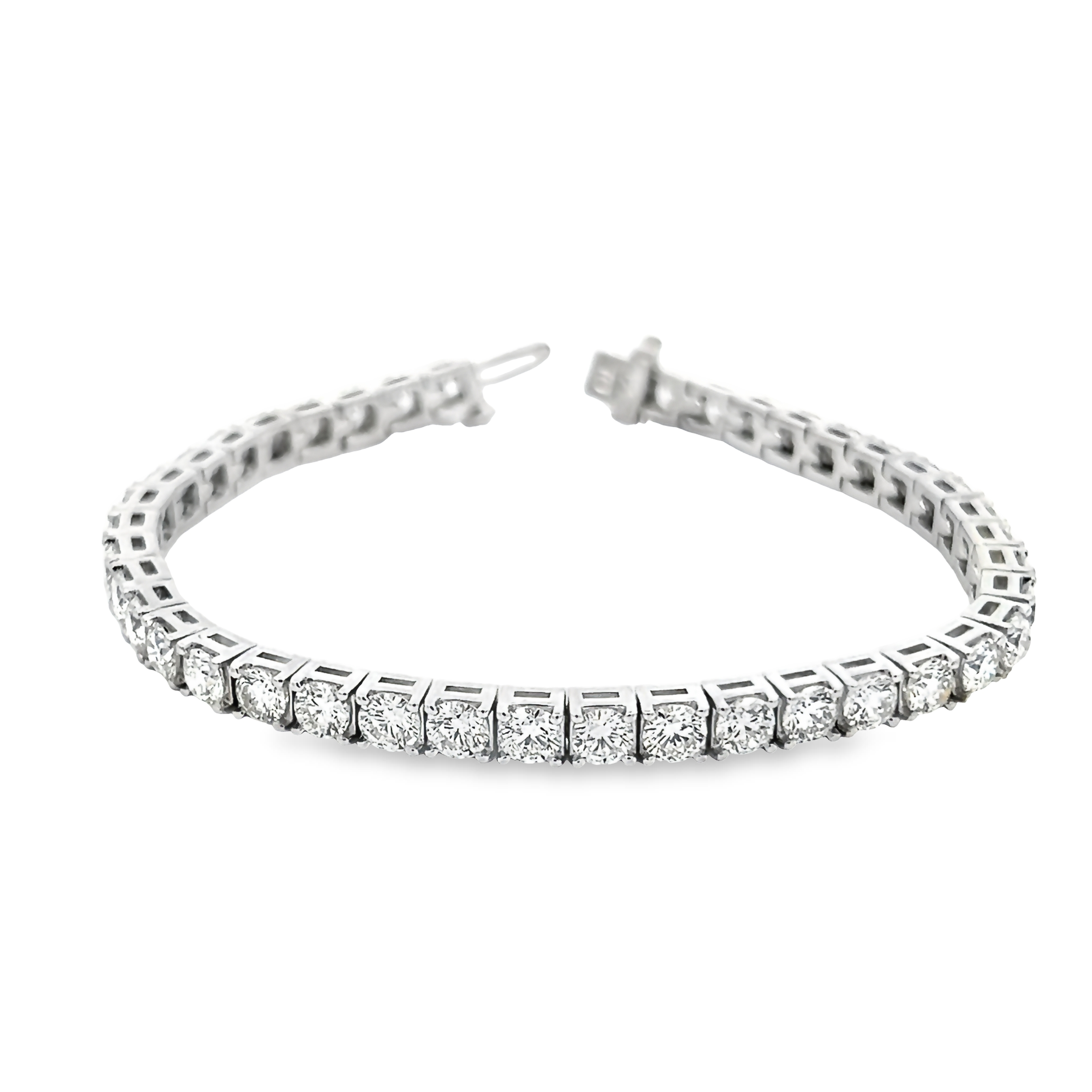 14k White Gold Diamond Line Bracelet