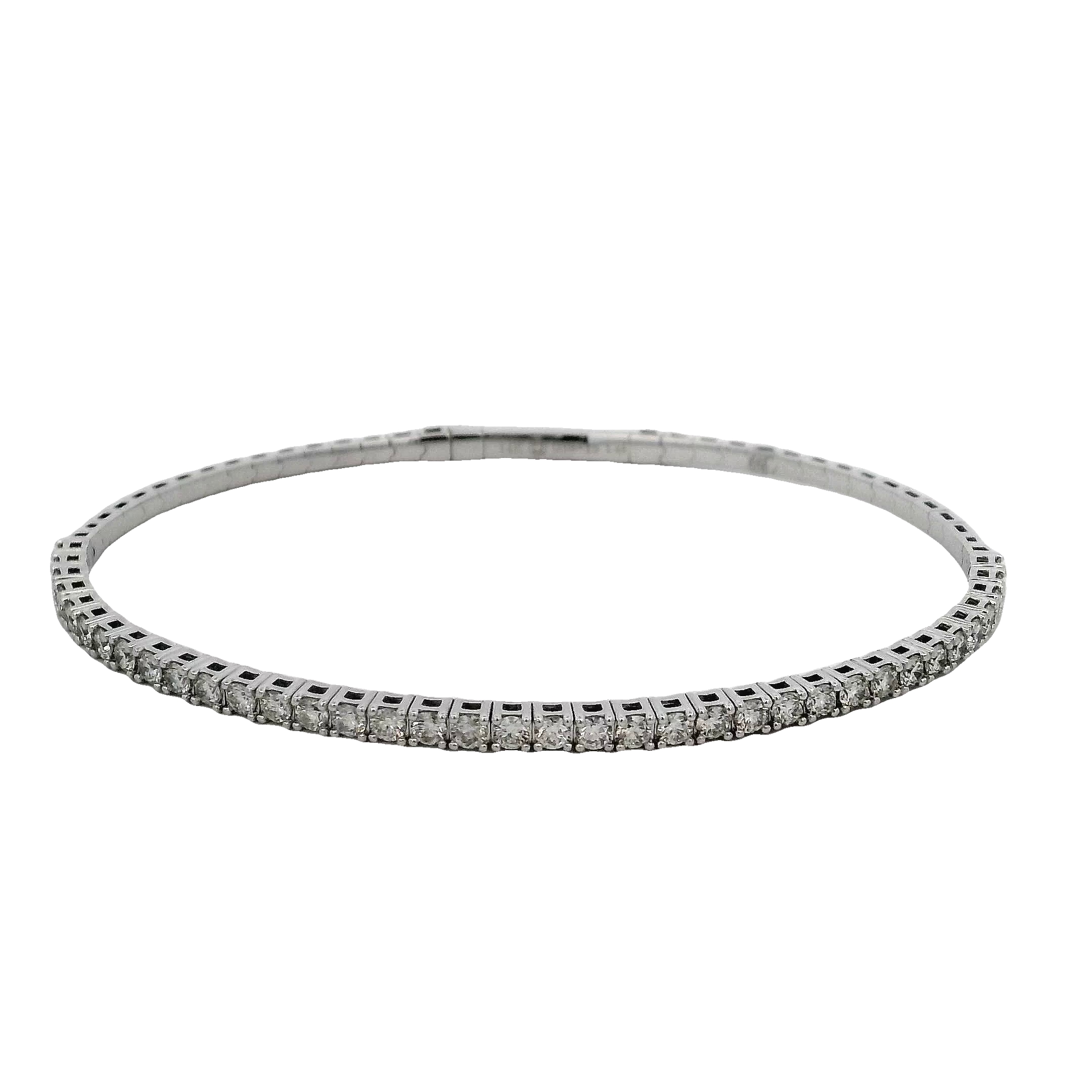14k White Gold Diamond Bangle Bracelet